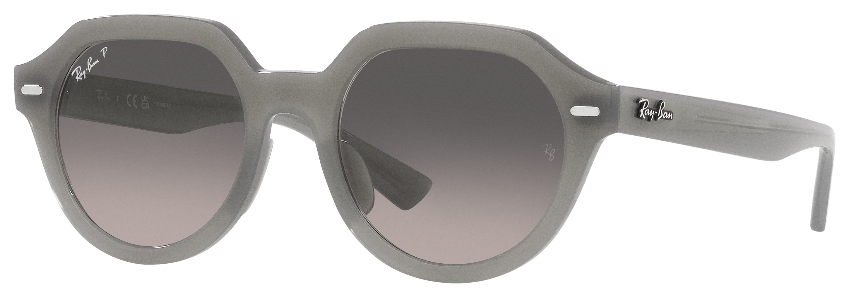 Image of Ray-Ban Gina RB4399 Gradient Glass Polarized Sunglasses - Polished Opal Gray/Gray Gradient - X-Large