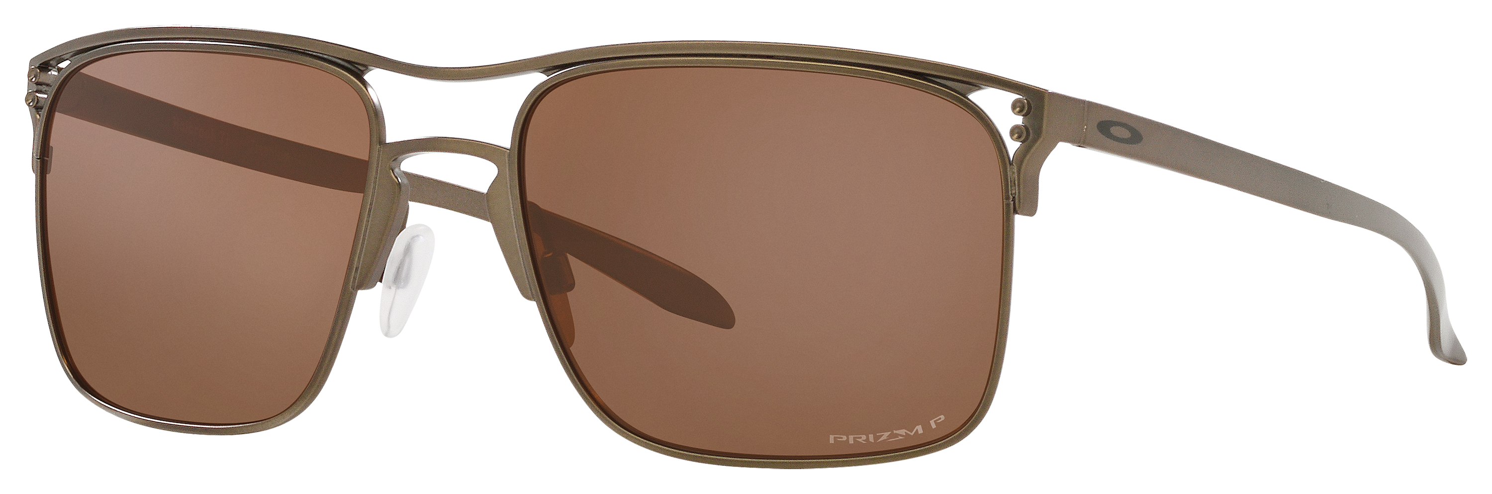 Image of Oakley Holbrook TI OO6048 Prizm Bronze Polarized Sunglasses - Satin Pewter/Prizm Tungsten - Large