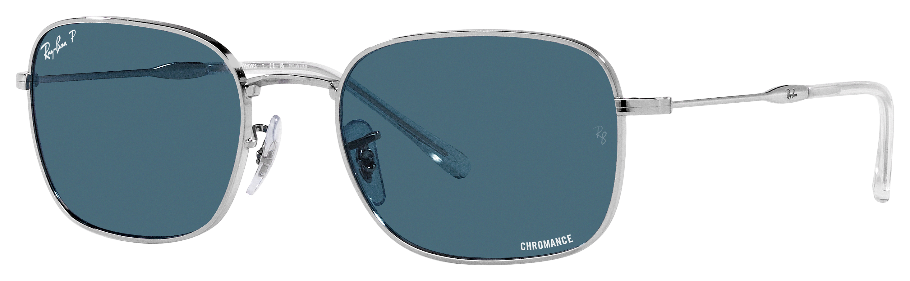 Image of Ray-Ban RB3706 Chromance Glass Polarized Sunglasses - Silver/Blue Chromance - Large