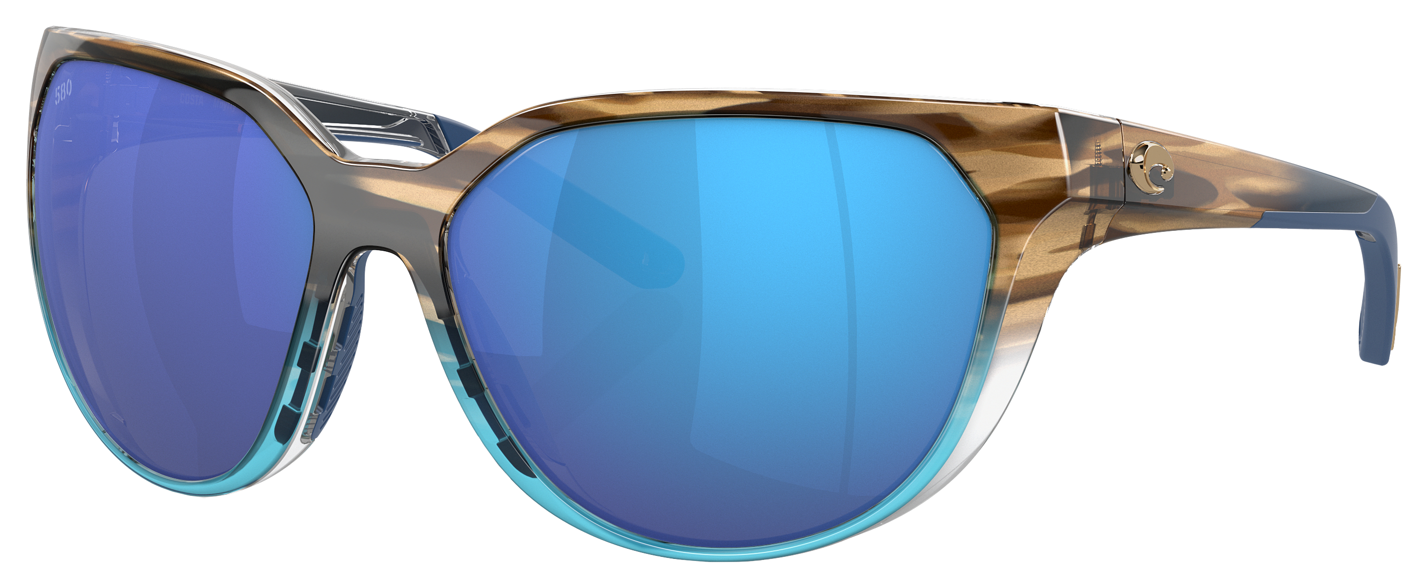 Image of Costa Del Mar Mayfly 580G Glass Polarized Sunglasses for Ladies - Wahoo/Blue Mirror - Small