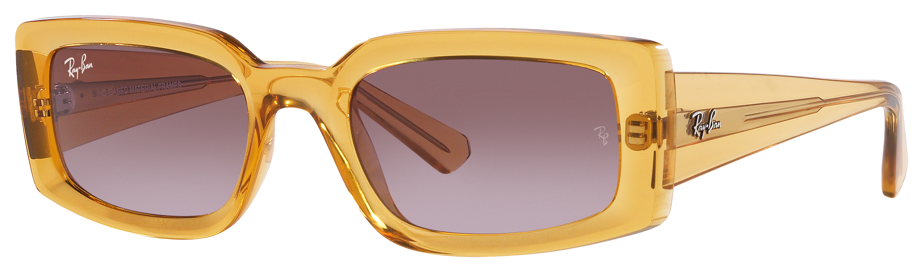 Image of Ray-Ban Kiliane Bio-Based RB4395 Gradient Sunglasses - Polished Transparent Yellow/Dark Violet Gradient - Medium