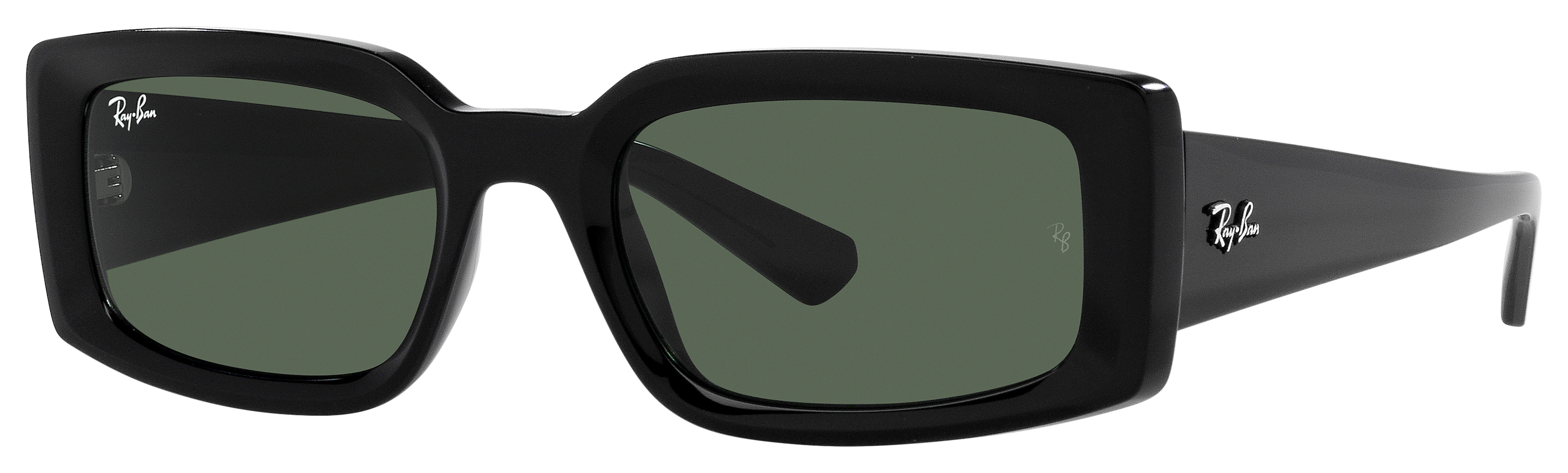 Image of Ray-Ban Kiliane Bio-Based RB4395 Sunglasses - Polished Black - Dark Green Classic - Medium