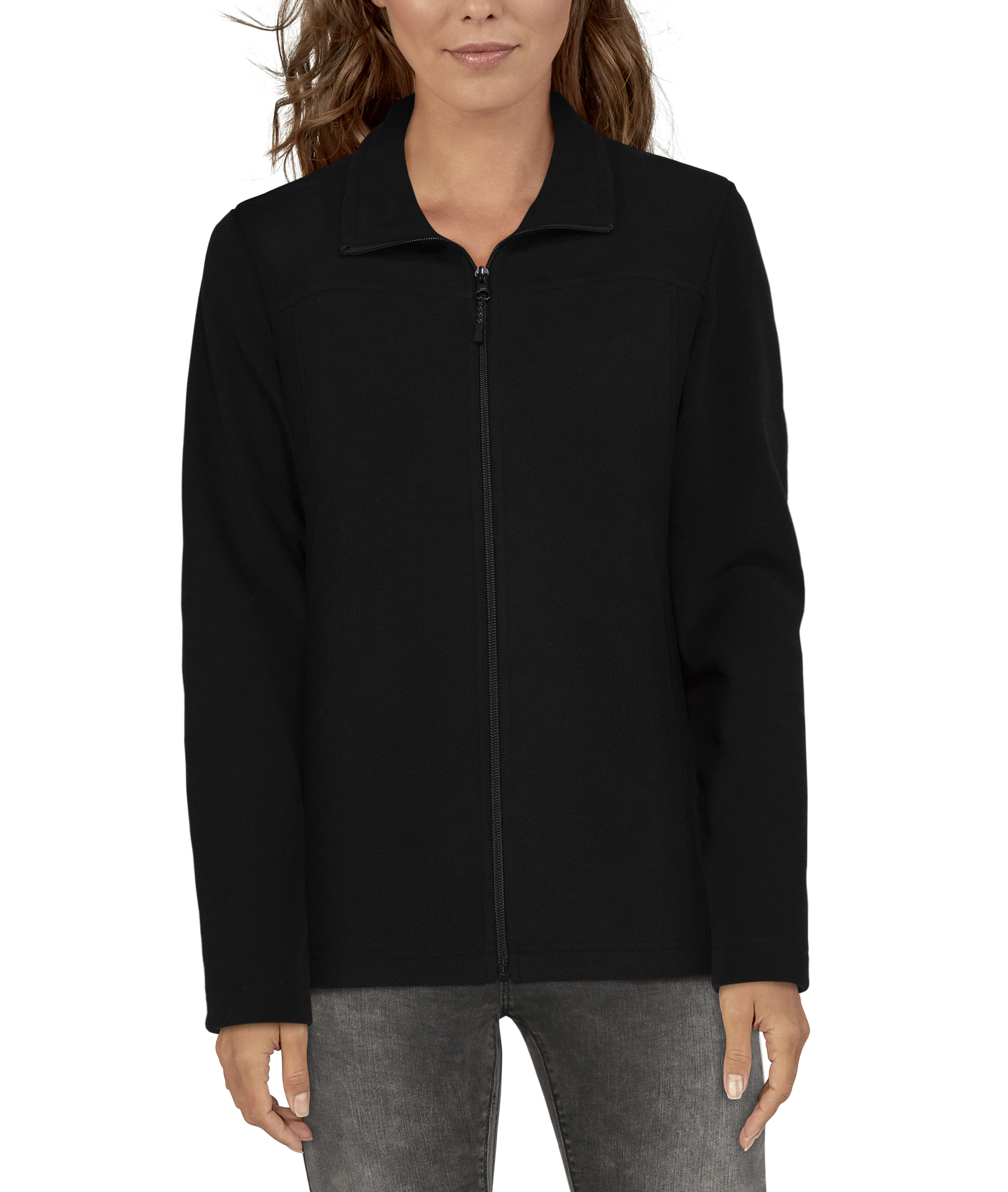 Image of Natural Reflections Zip Fleece Jacket for Ladies - Black - S