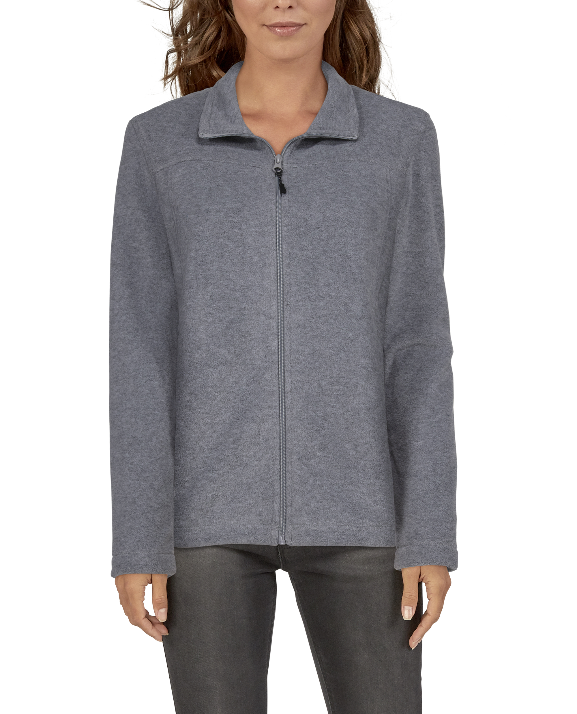 Image of Natural Reflections Zip Fleece Jacket for Ladies - Heather Gray - S