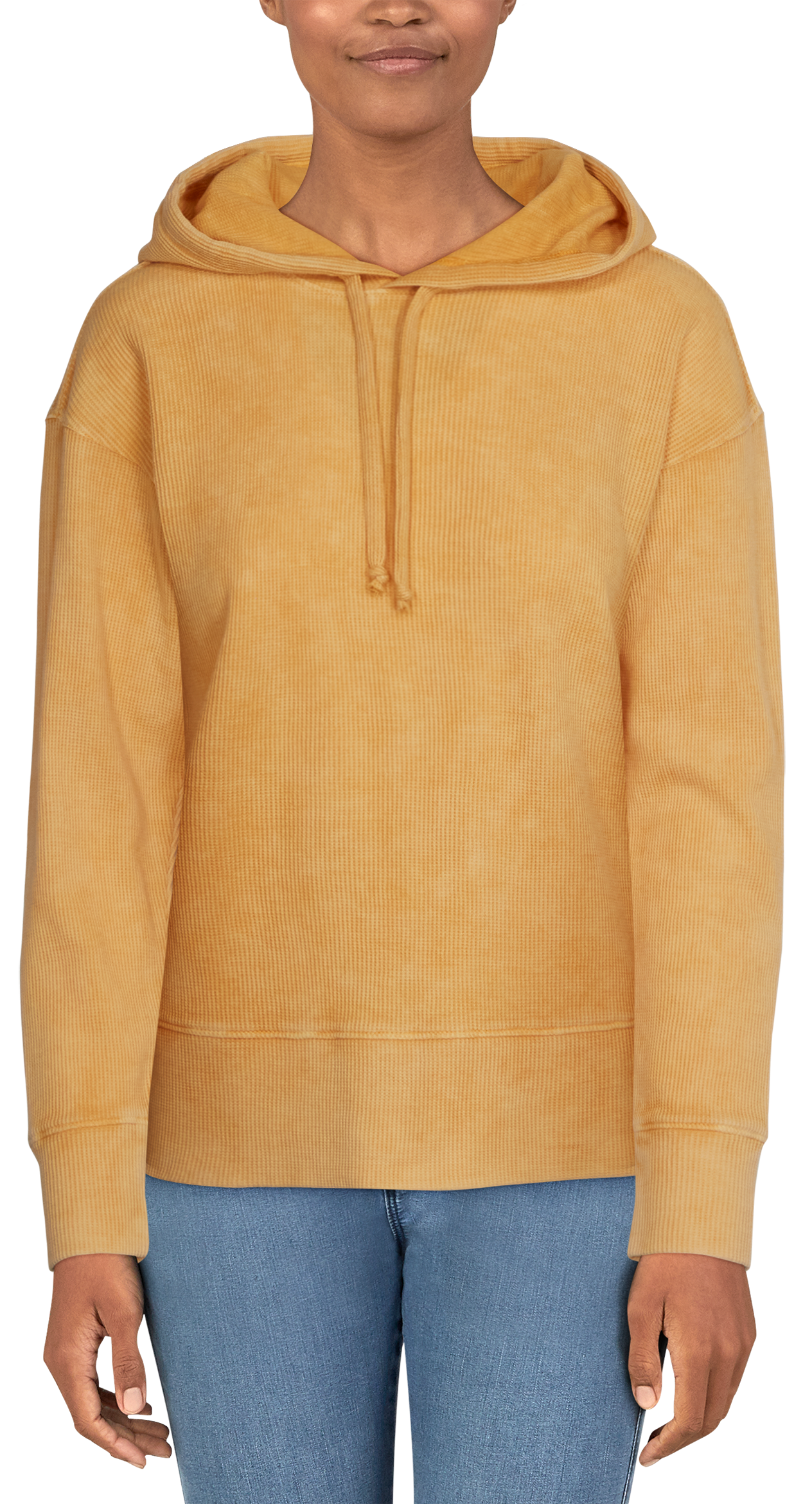 Image of Natural Reflections Timberline Waffle Long-Sleeve Hoodie for Ladies - Oak Buff - M