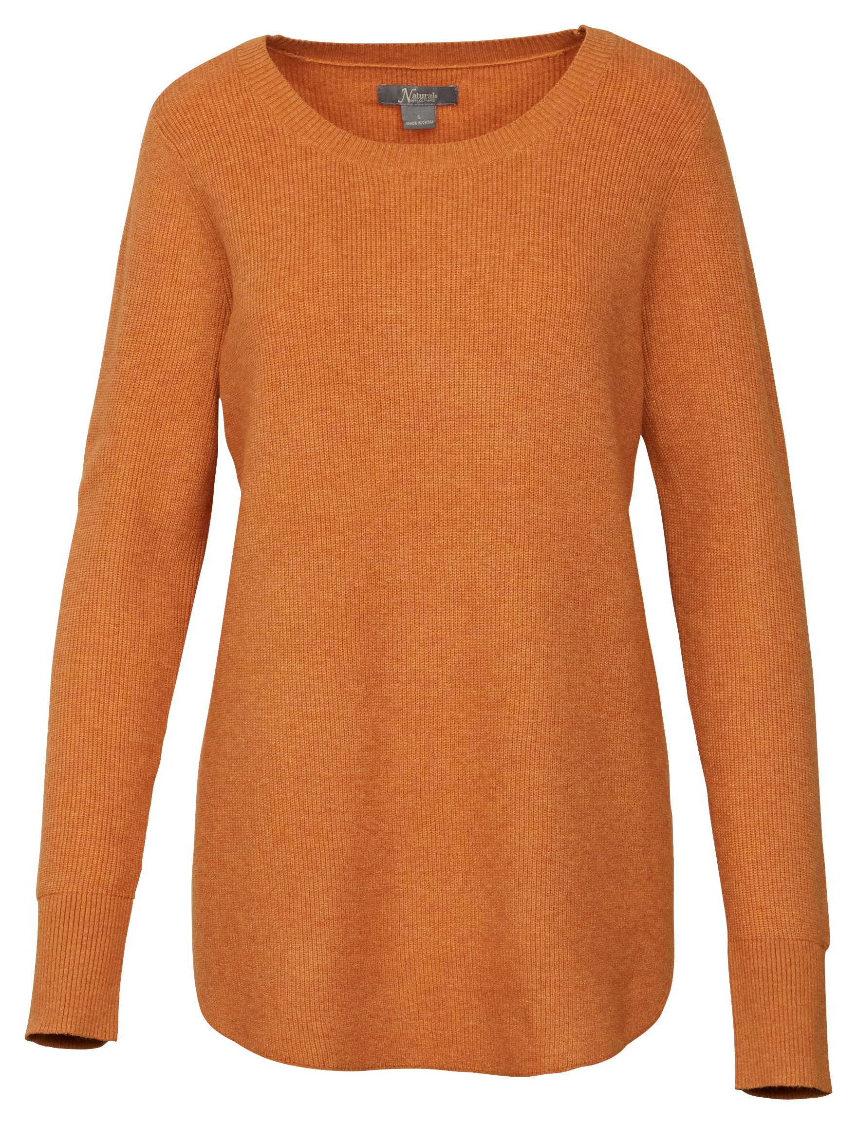 Image of Natural Reflections Cozy Time Ribbed Long-Sleeve Tunic - Pumpkin Spice