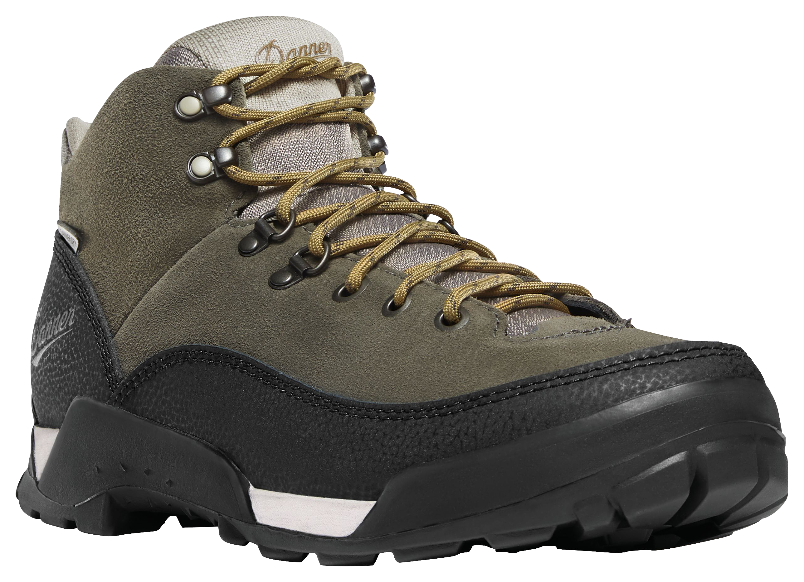 Image of Danner Panorama Mid Waterproof Hiking Boots for Men - Black/Olive - 8W