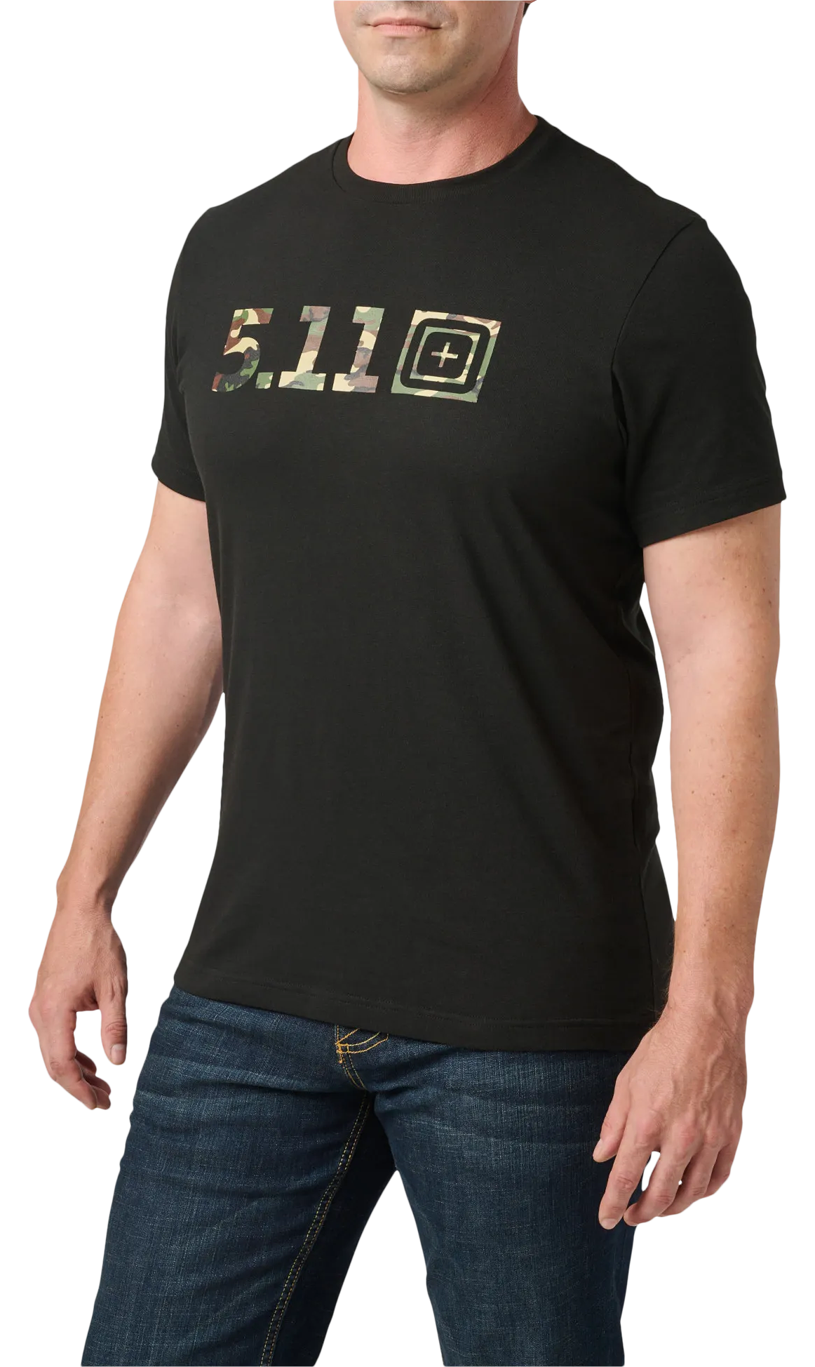 Image of 5.11 Tactical Camo Fill Logo Short-Sleeve T-Shirt for Men - Black - L