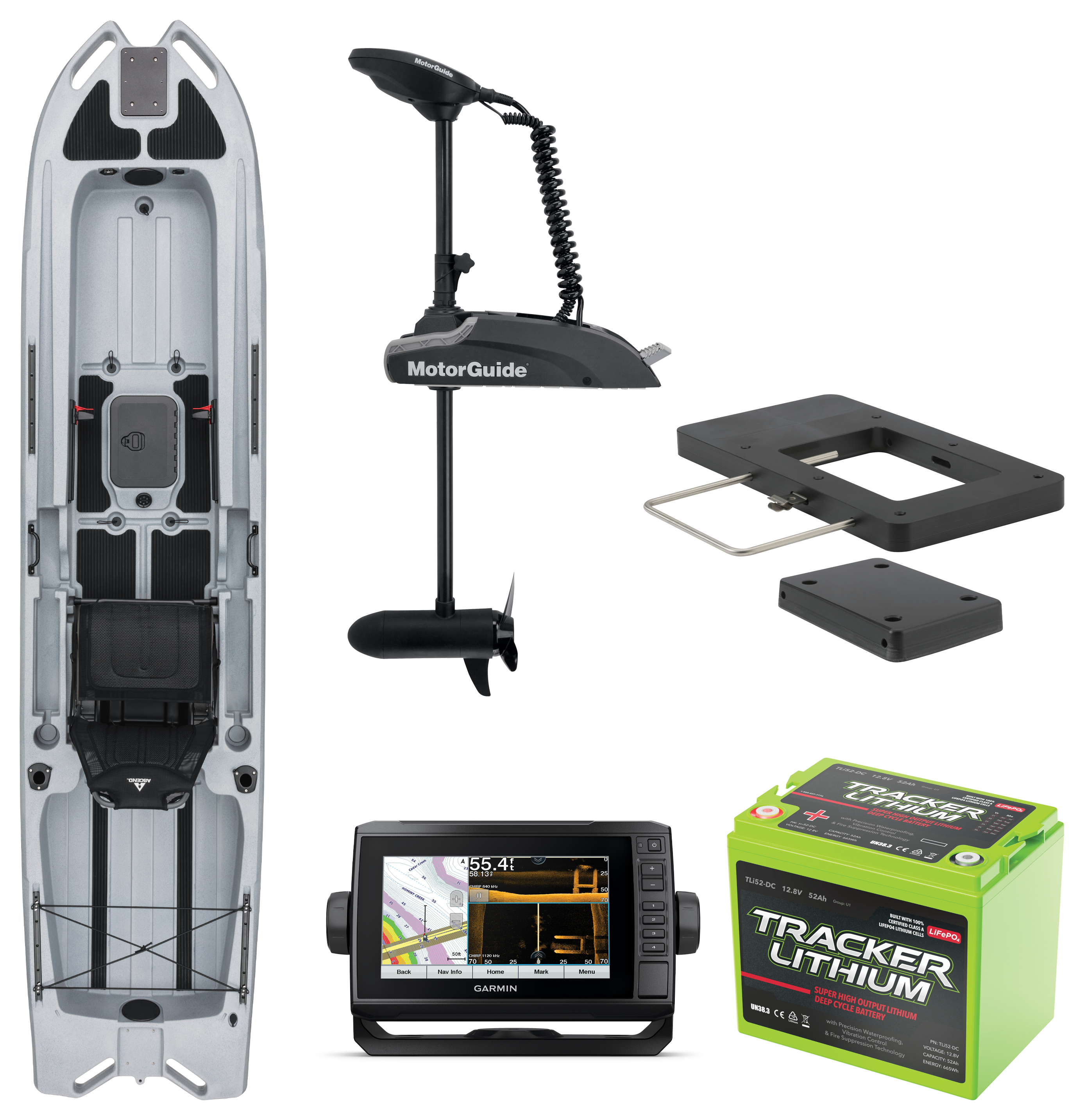 Ascend 133X Sit-On-Top Kayak Freshwater Fishing Package
