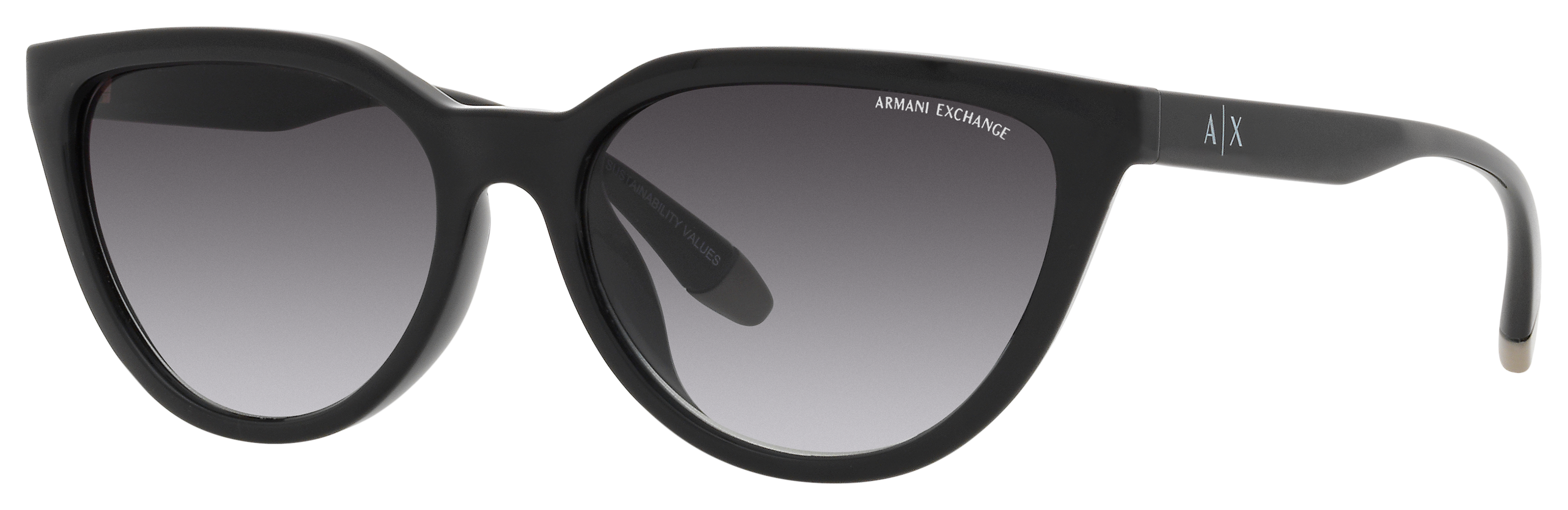 Image of Armani Exchange AX4130SU Sunglasses for Ladies - Shiny Black/Gray Gradient - Medium