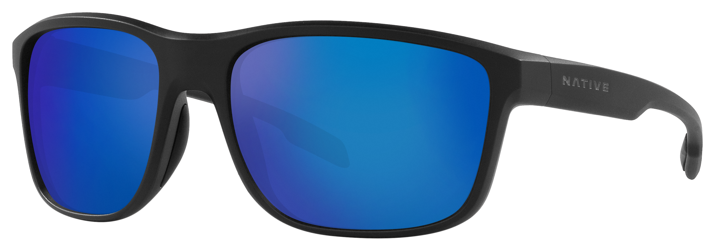 Image of Native Eyewear Gorge XD9040 Polarized Sunglasses - Matte Black/Blue Reflex Mirror - Large