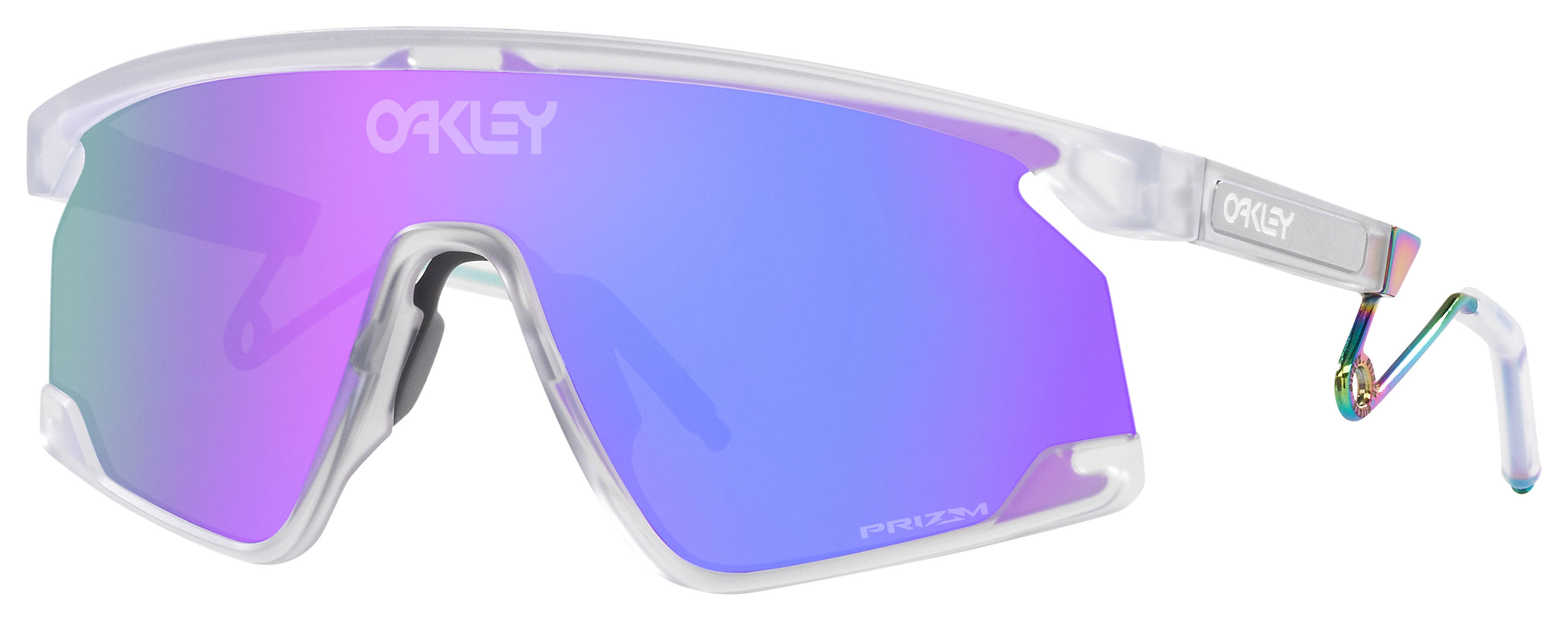 Image of Oakley Bxtr Metal OO9237 Prizm Sunglasses - Matte Clear/Prizm Violet Mirror