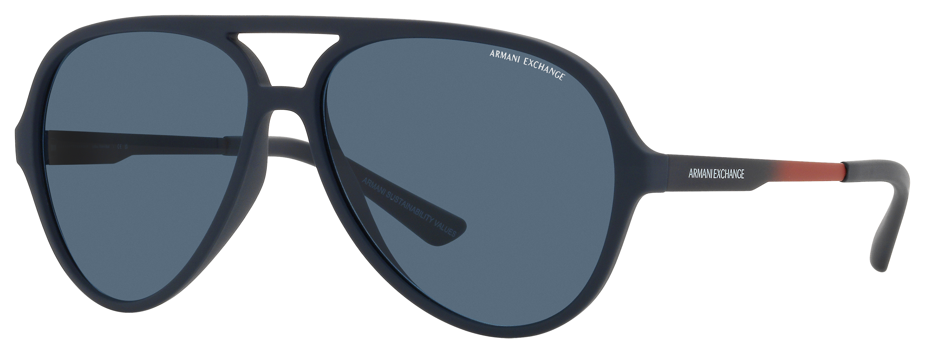 Image of Armani Exchange AX4133S Sunglasses - Matte Blue/Dark Blue - X-Large