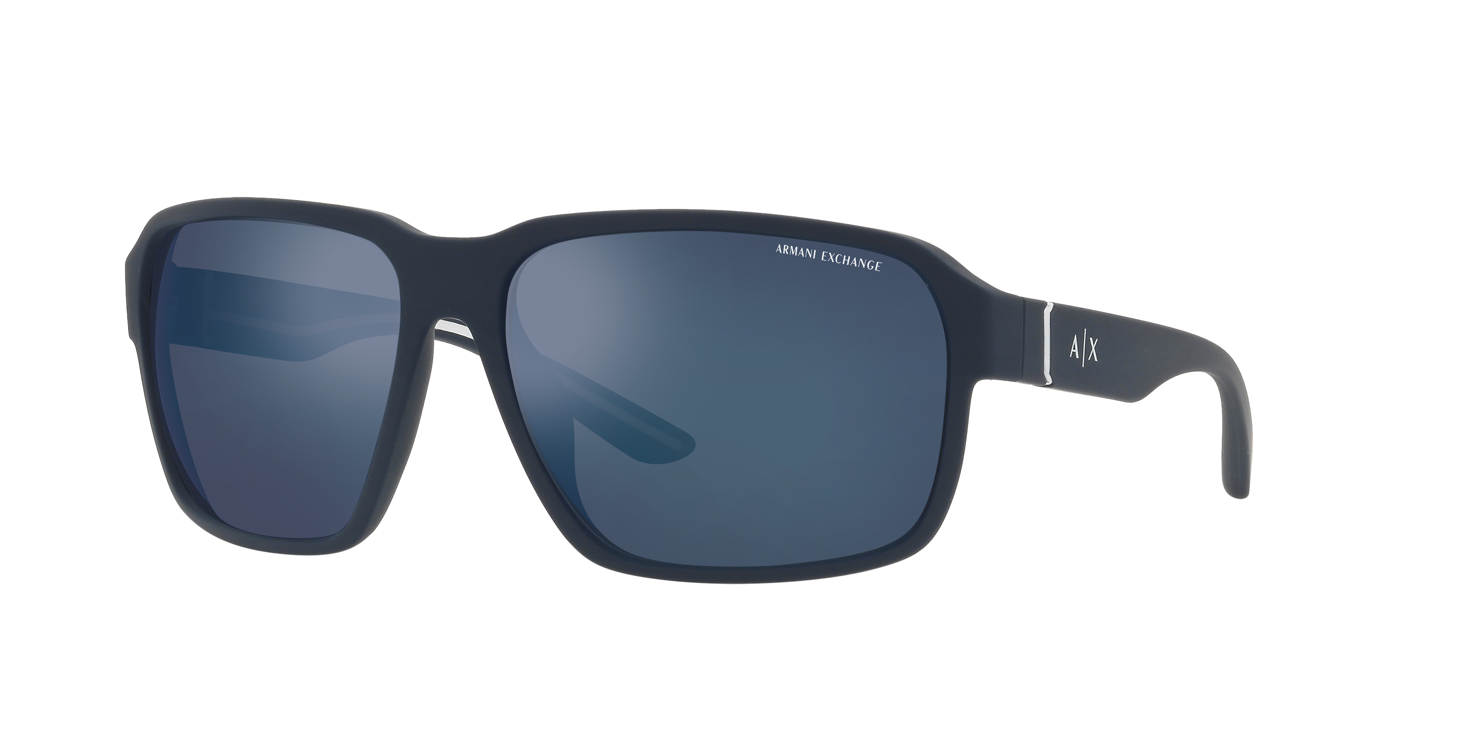 Image of Armani Exchange AX4131SU Sunglasses - Matte Blue/Blue Mirror - XX-Large