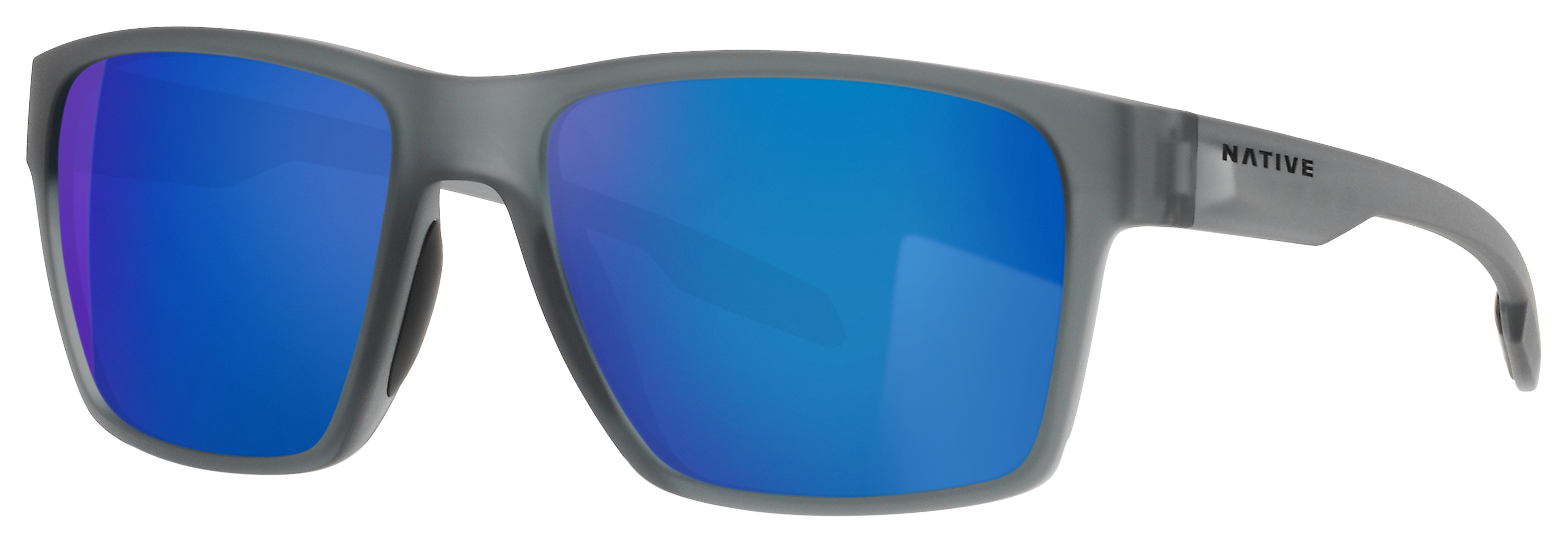 Image of Native Eyewear Breck XD9041 Polarized Sunglasses - Matte Smoke Crystal/Blue Reflex Mirror - X-Large