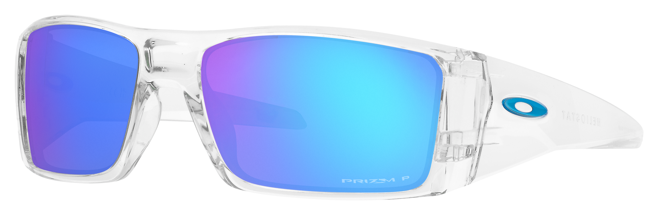 Image of Oakley Heliostat OO9231 Prizm Grey Polarized Sunglasses - Clear/Prizm Sapphire - Small