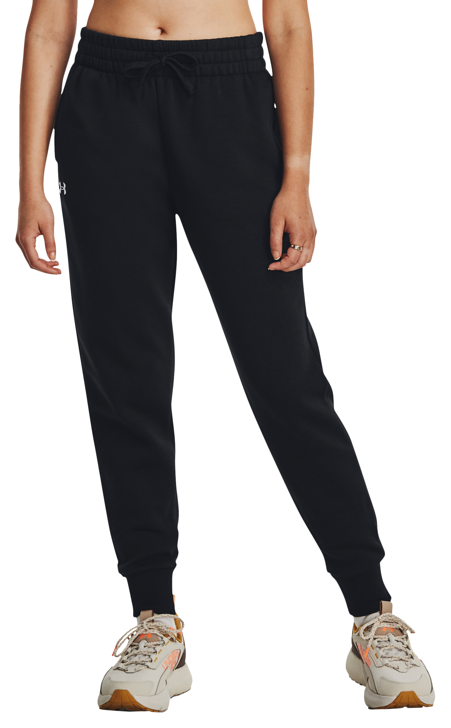 Image of Under Armour Rival Fleece Joggers for Ladies - Black/White - XS - Regular