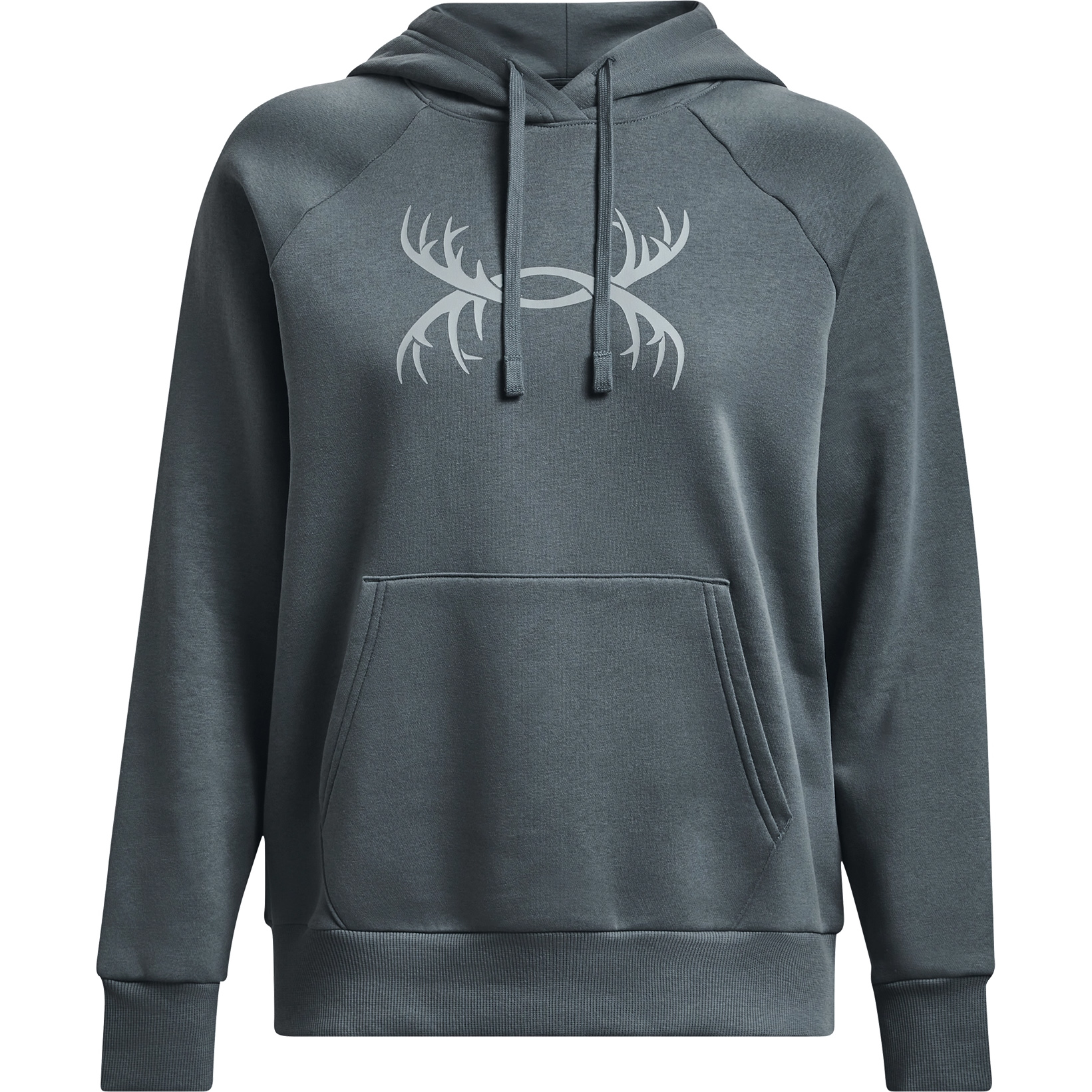 Image of Under Armour Rival Antler Graphic Long-Sleeve Hoodie for Ladies - Gravel/Harbor Blue - S