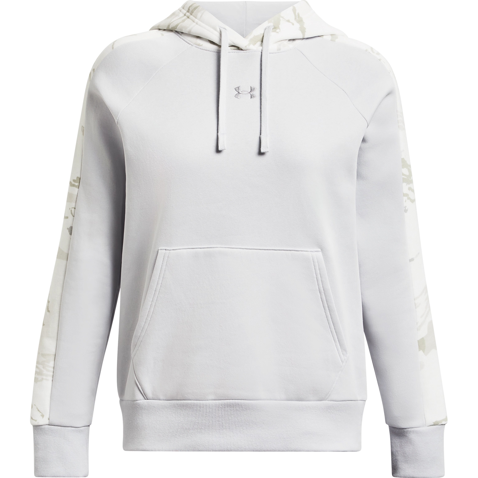 Image of Under Armour Rival Blocked Long-Sleeve Hoodie for Ladies - Halo Gray/UA Snow Camo/Pitch G
