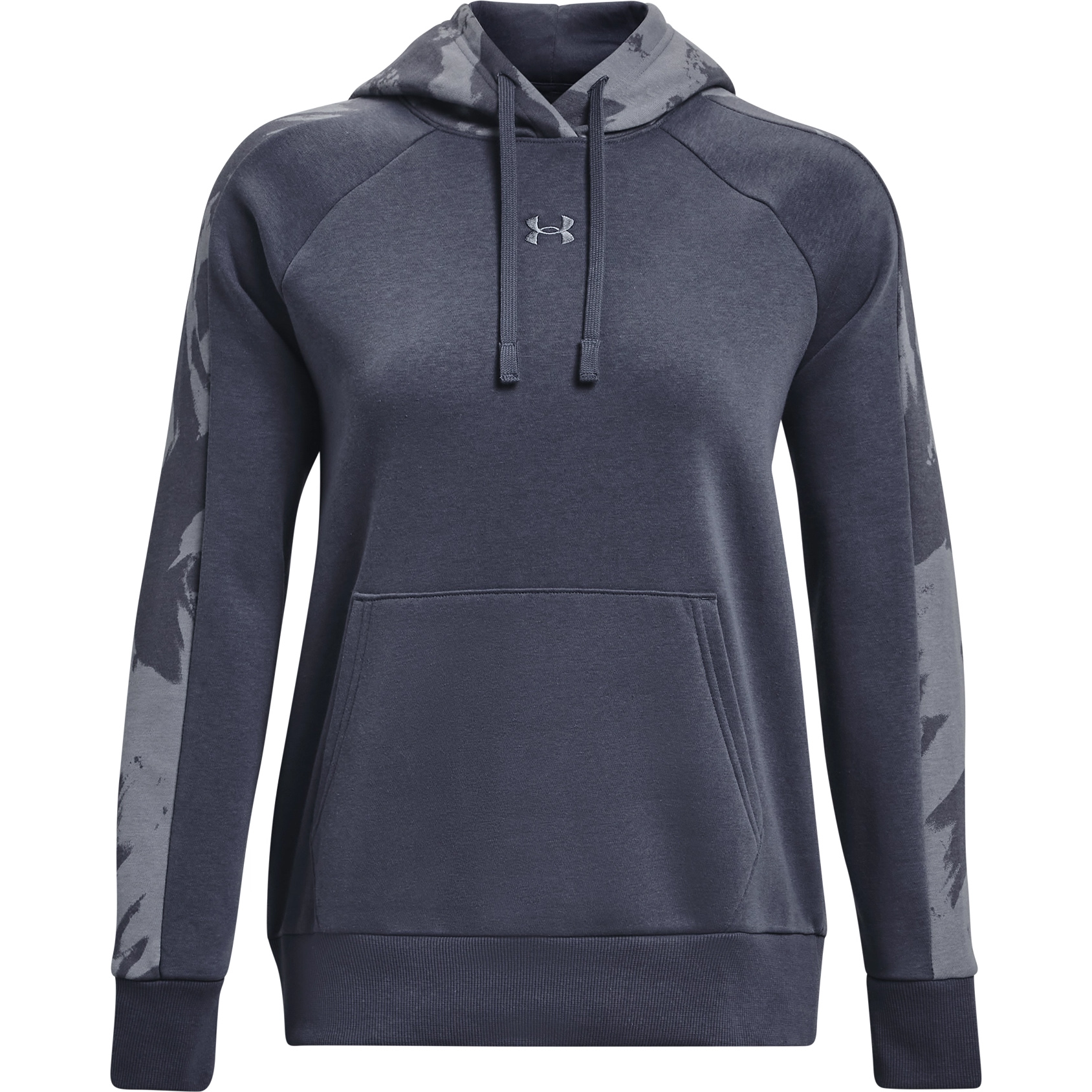 Image of Under Armour Rival Blocked Long-Sleeve Hoodie for Ladies - Downpour Gray/Gravel