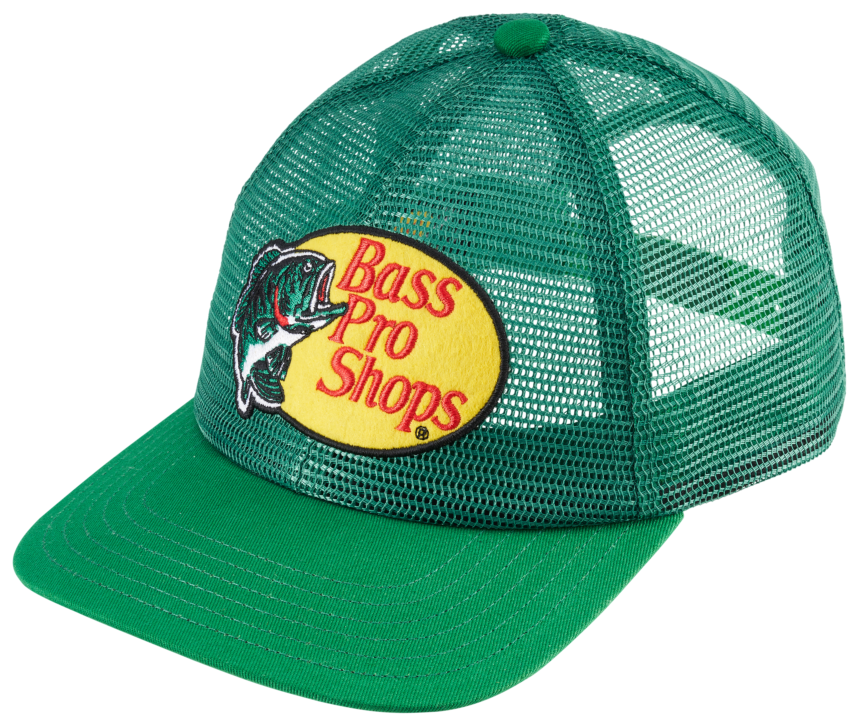 Bass Pro Shops Leaping Bass All-Over Mesh Trucker Cap - Green