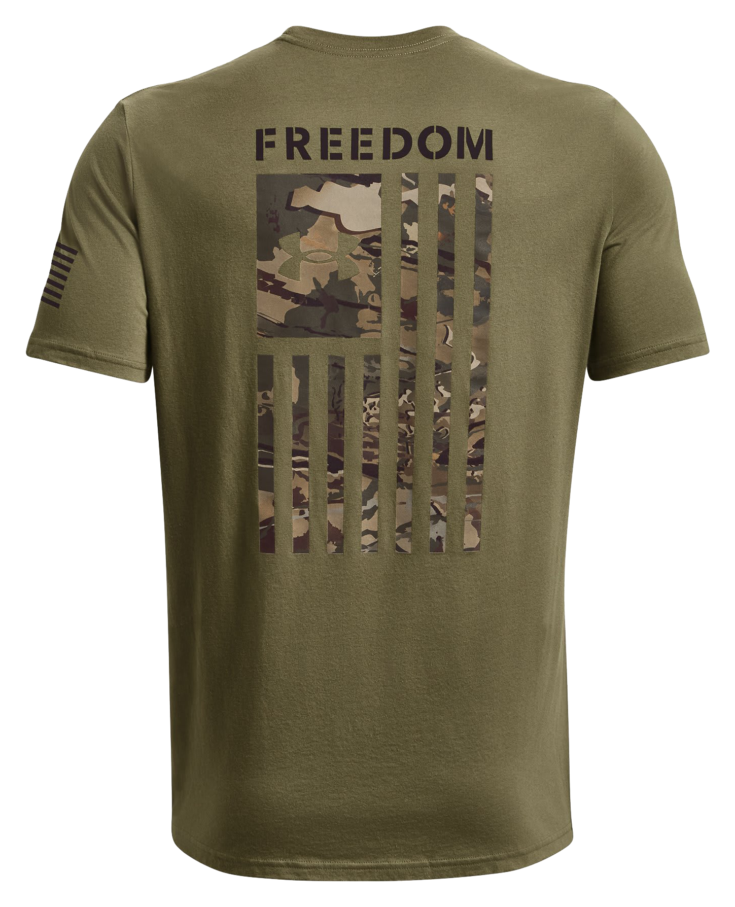 Under Armour Freedom Flag Short-Sleeve T-Shirt for Men - Marine OD Green/Black - S