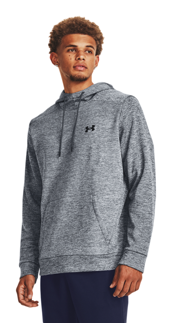 Image of Under Armour Fleece Twist Long-Sleeve Hoodie for Men - Pitch Gray/Black - S