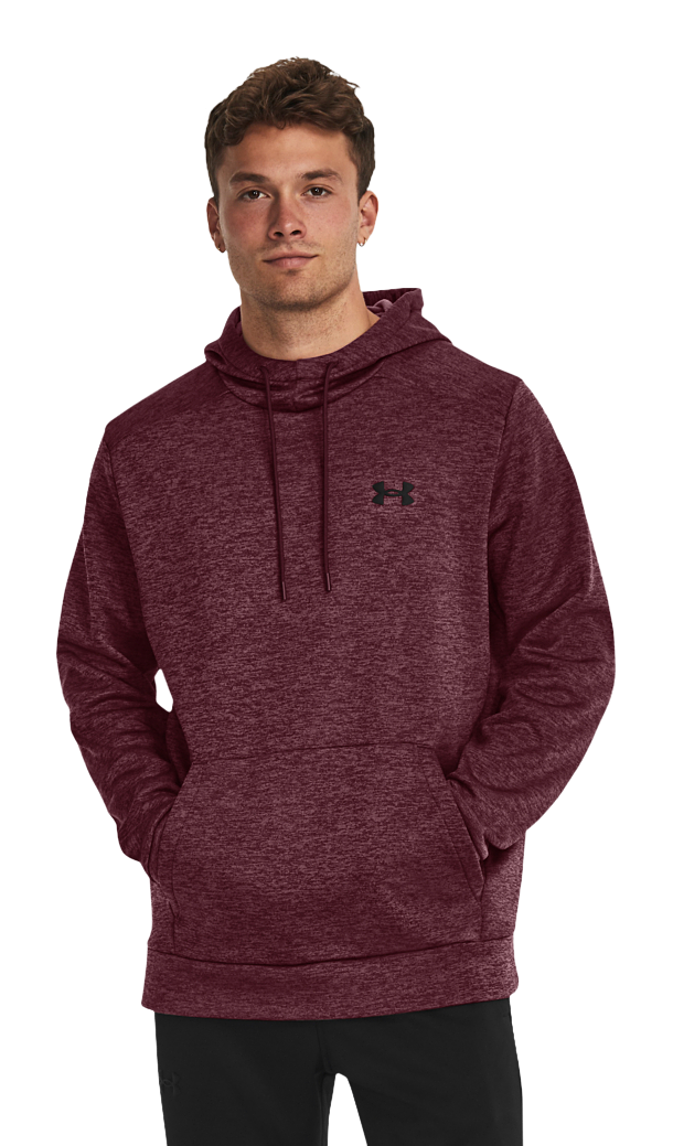 Image of Under Armour Fleece Twist Long-Sleeve Hoodie for Men Dark Maroon/Black - S