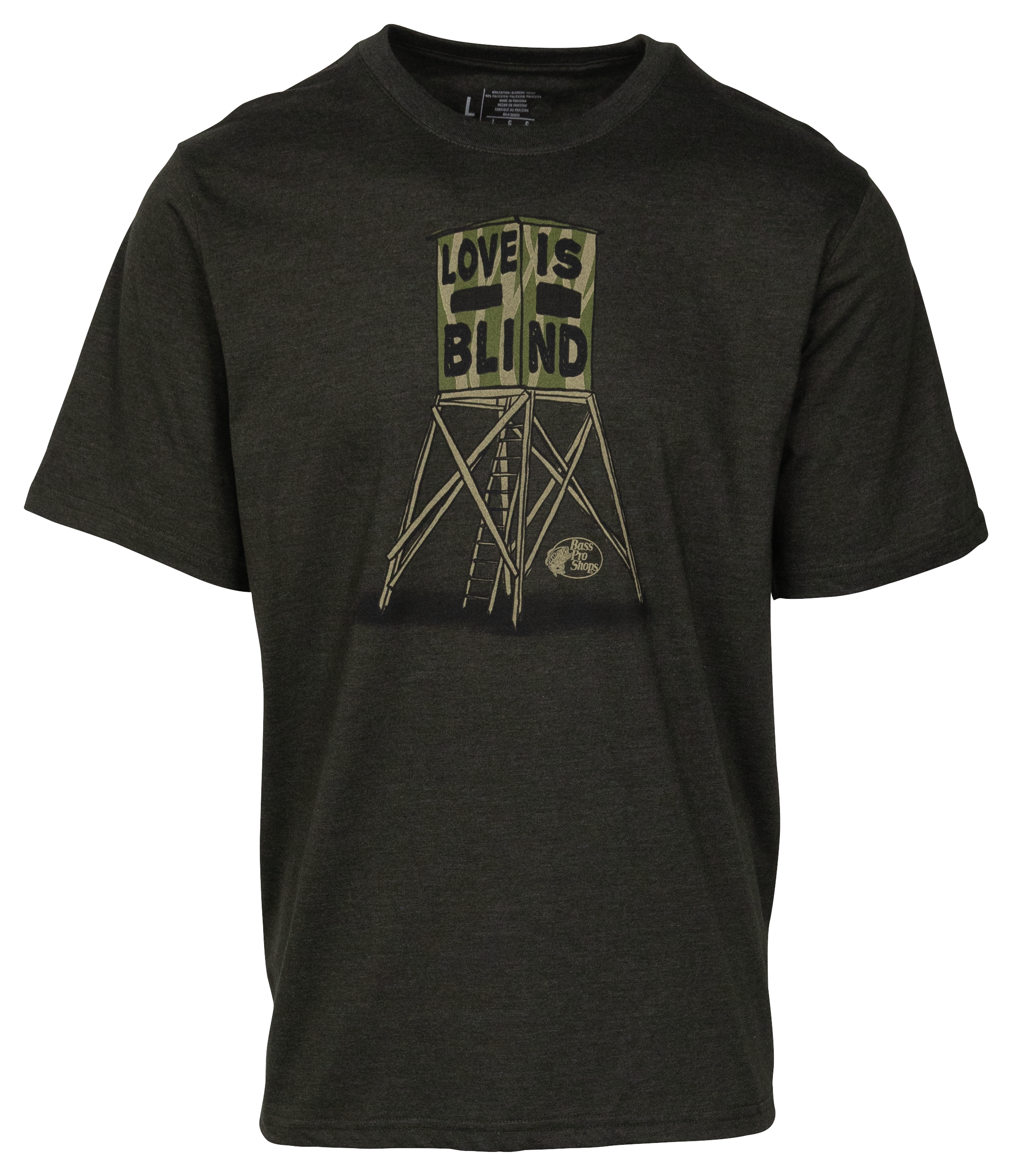 Bass Pro Shops Love Is Blind Short-Sleeve T-Shirt for Men - Olive Heather - 3XL