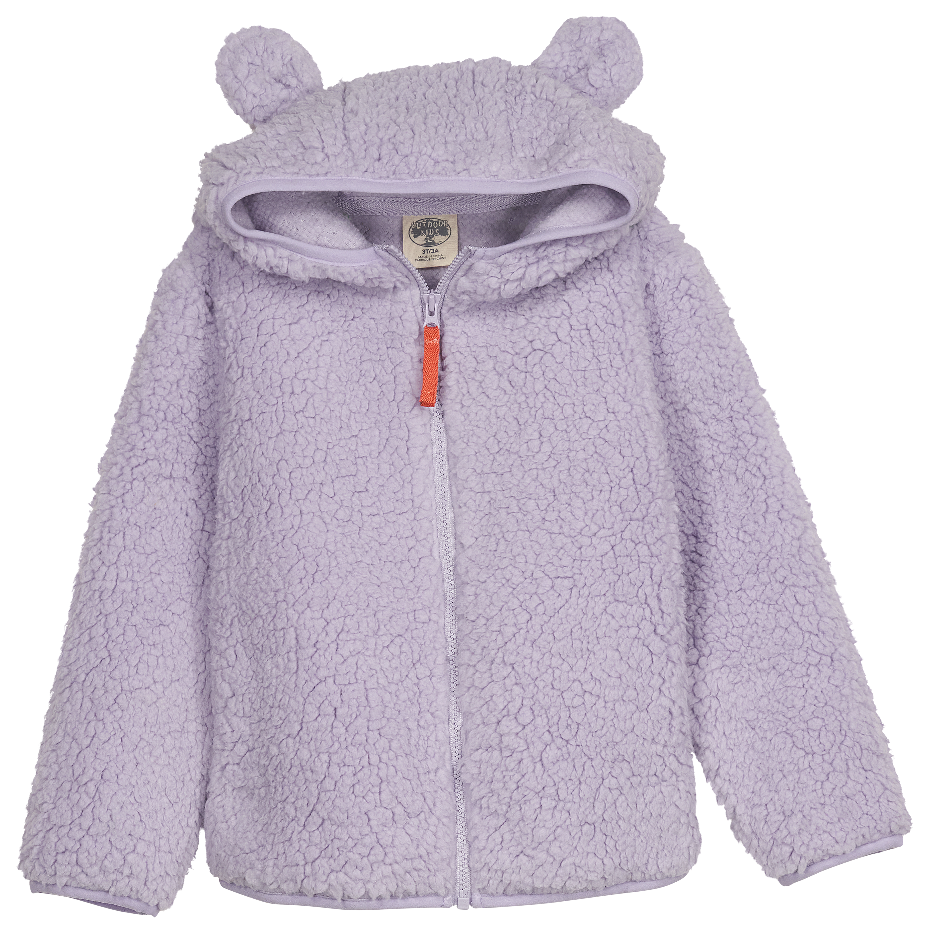 Outdoor Kids Cozy Fleece Full-Zip Hoodie for Toddlers - Lavender - 3T