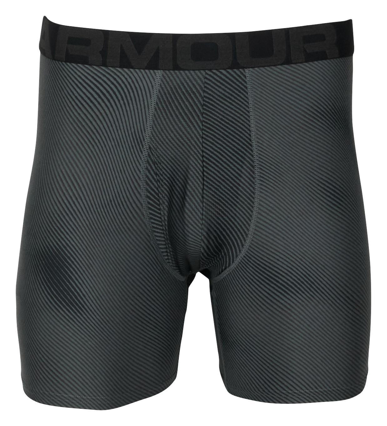 Under Armour Tech 6"" Patterned Boxerjock Shorts for Men - Pitch/Jet Gray - S
