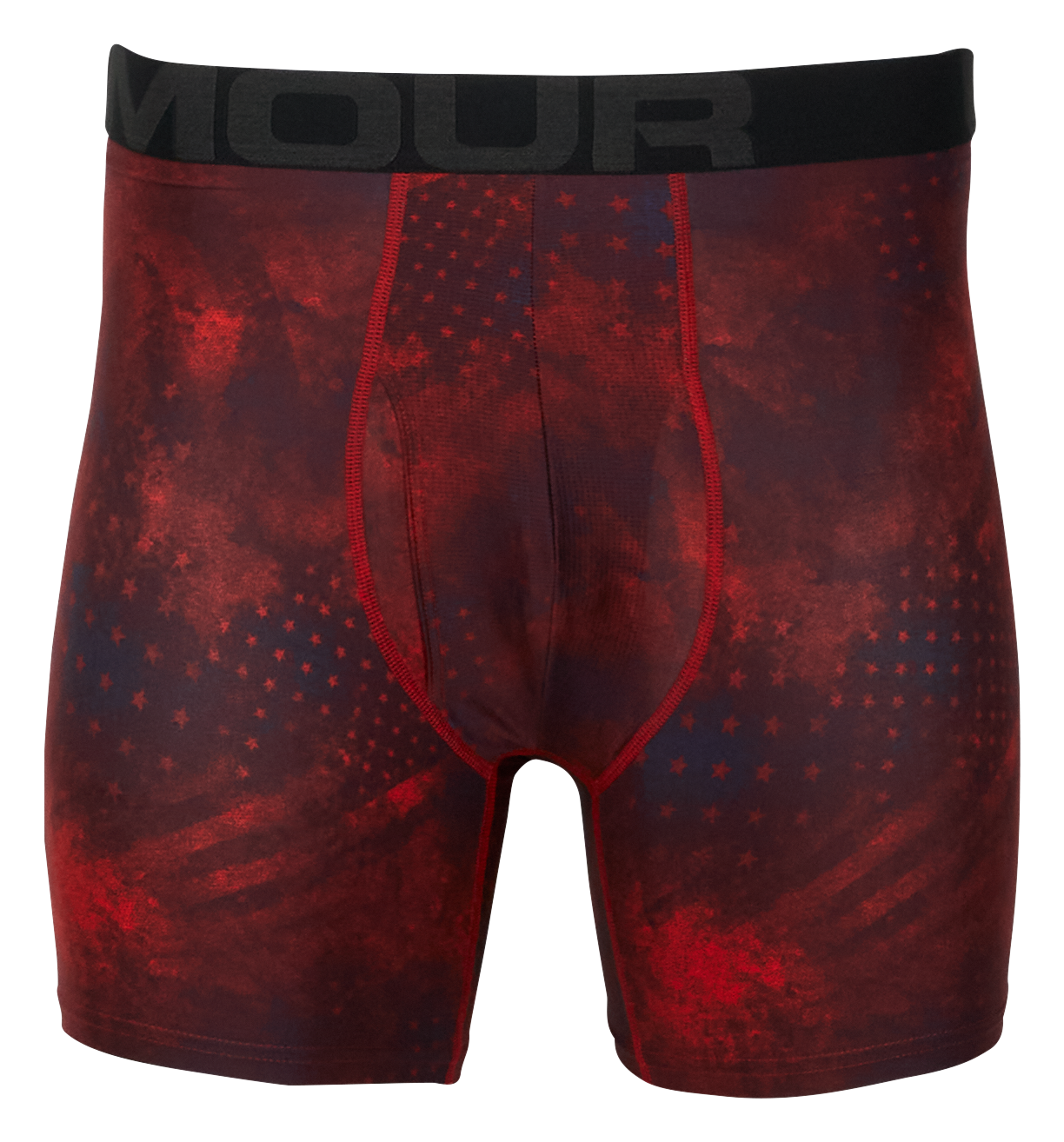 Under Armour Tech 6"" Patterned Boxerjock Shorts for Men - Red/Jet Gray - S