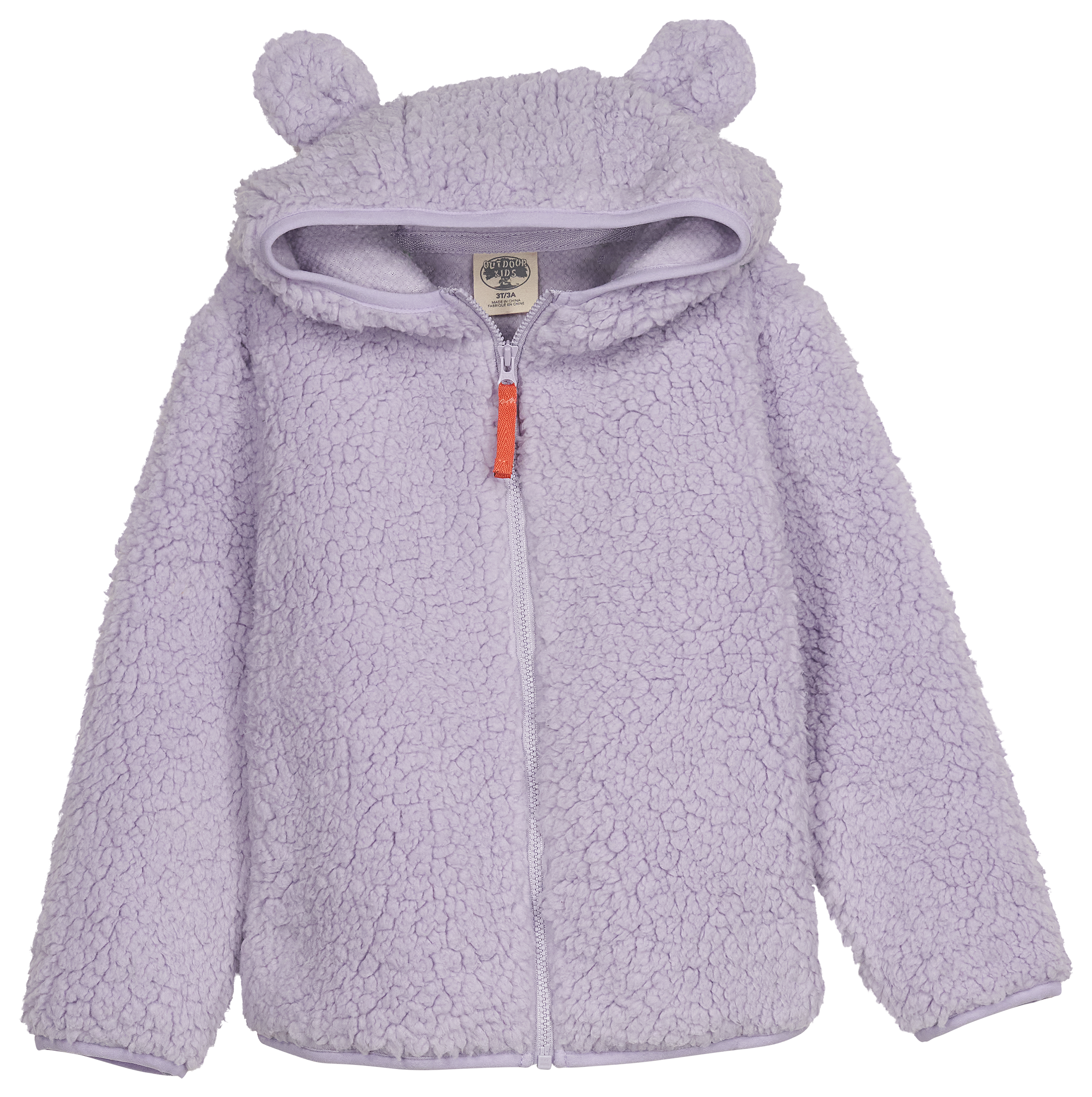 Image of Outdoor Kids Cozy Fleece Full-Zip Hoodie for Babies - Lavender - 3-6 Months