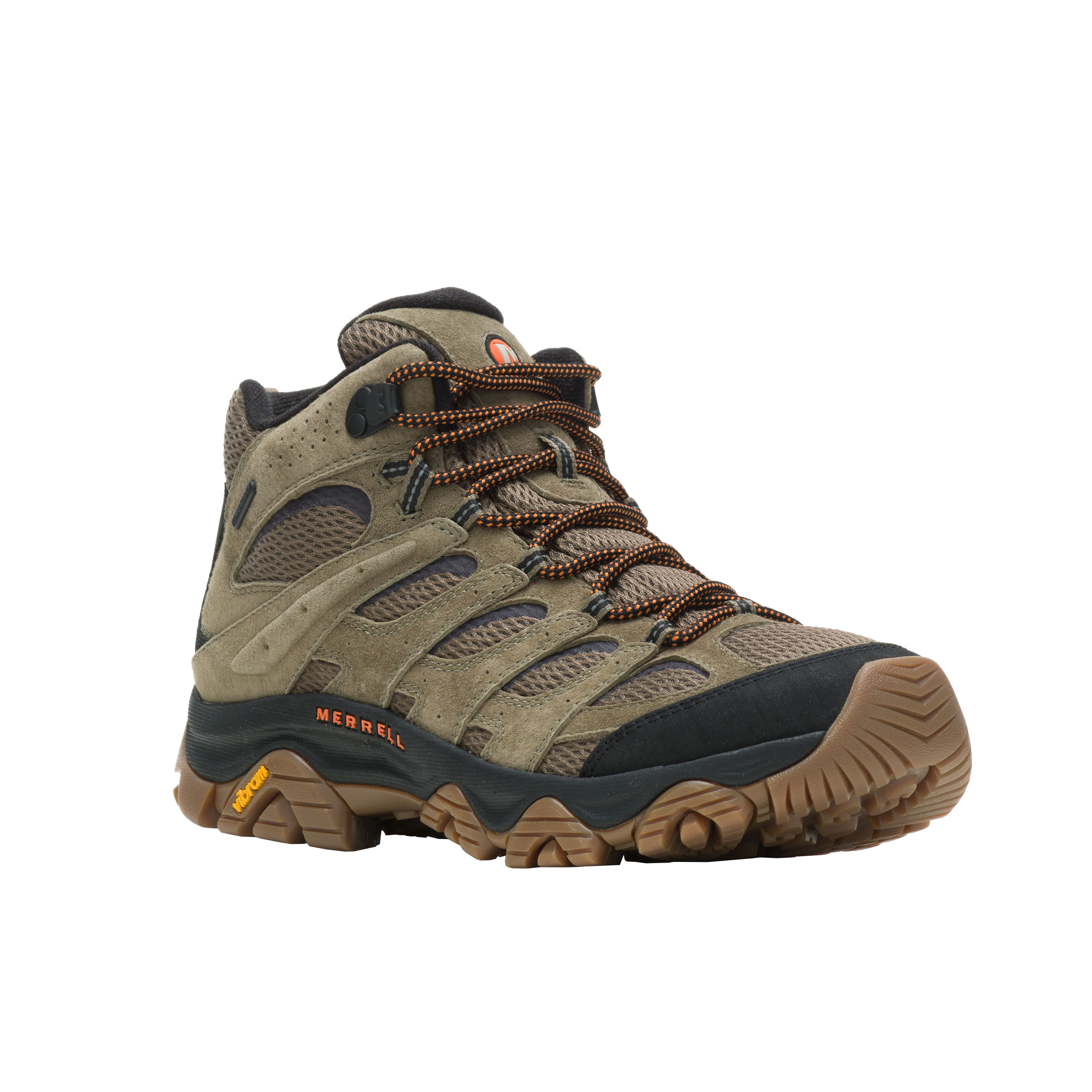 Merrell Moab 3 Mid Waterproof Hiking Boots for Men - Olive/Gum - 9.5M -  195017243752