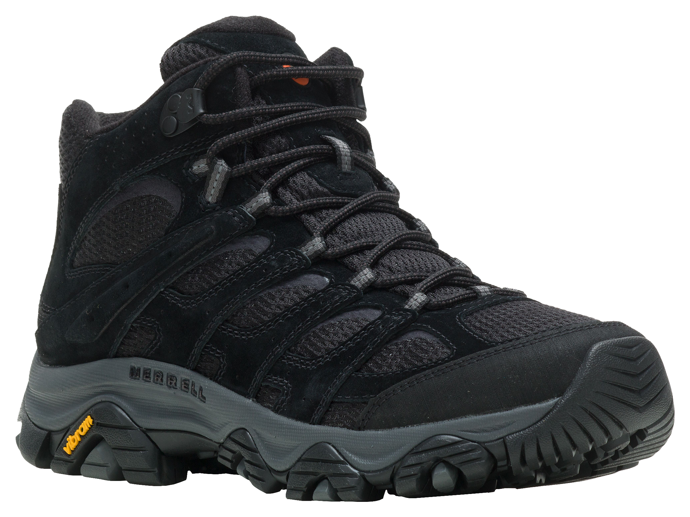 Image of Merrell Moab 3 Mid Vent Hiking Shoes for Men - Black Night - 12.5