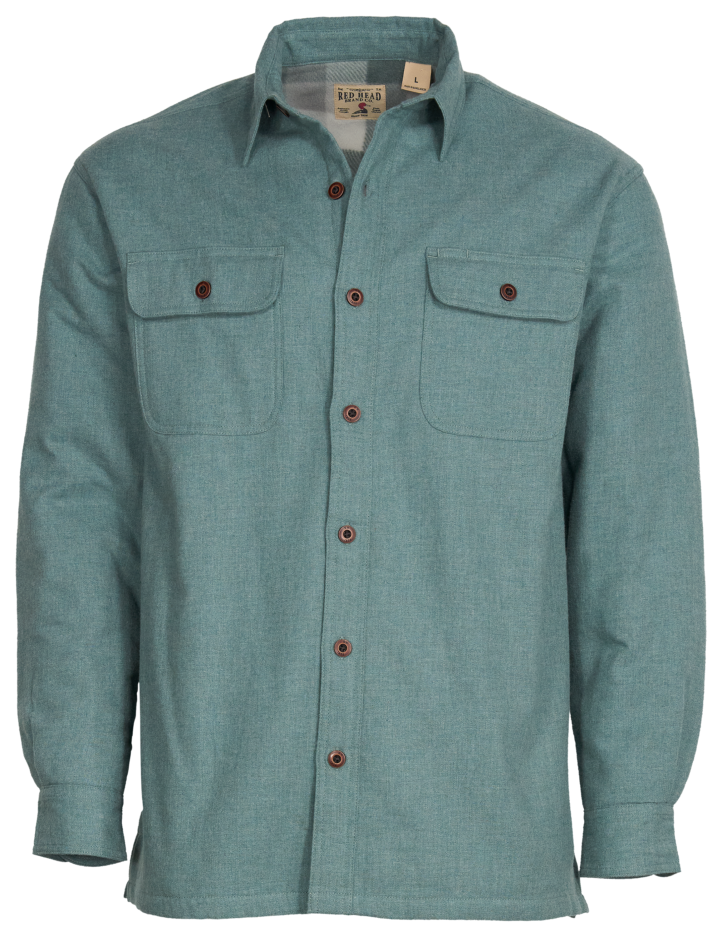 Image of RedHead Fleece-Lined Flannel Plaid Long-Sleeve Shirt for Men - Balsam Heather - S