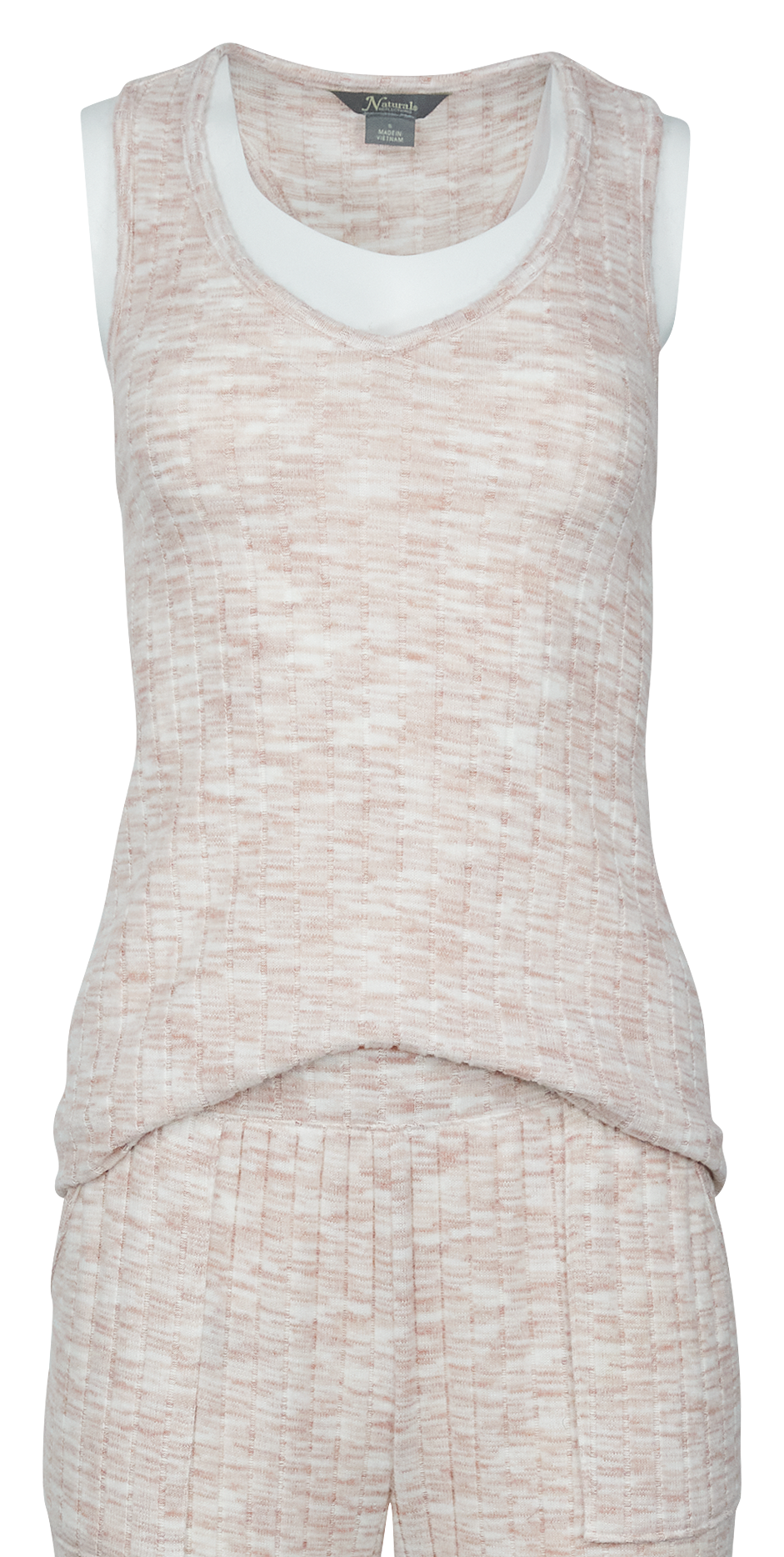 Image of Natural Reflections Space Dye Ribbed Racerback Tank - Cameo Brown Multi - XXL