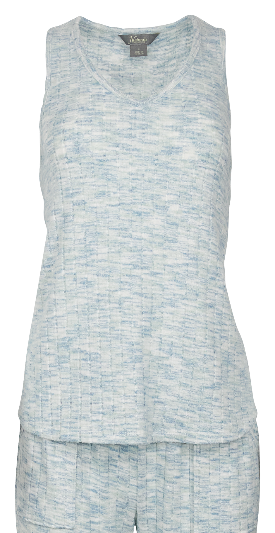 Image of Natural Reflections Space Dye Ribbed Racerback Tank - Blue Green Multi - L