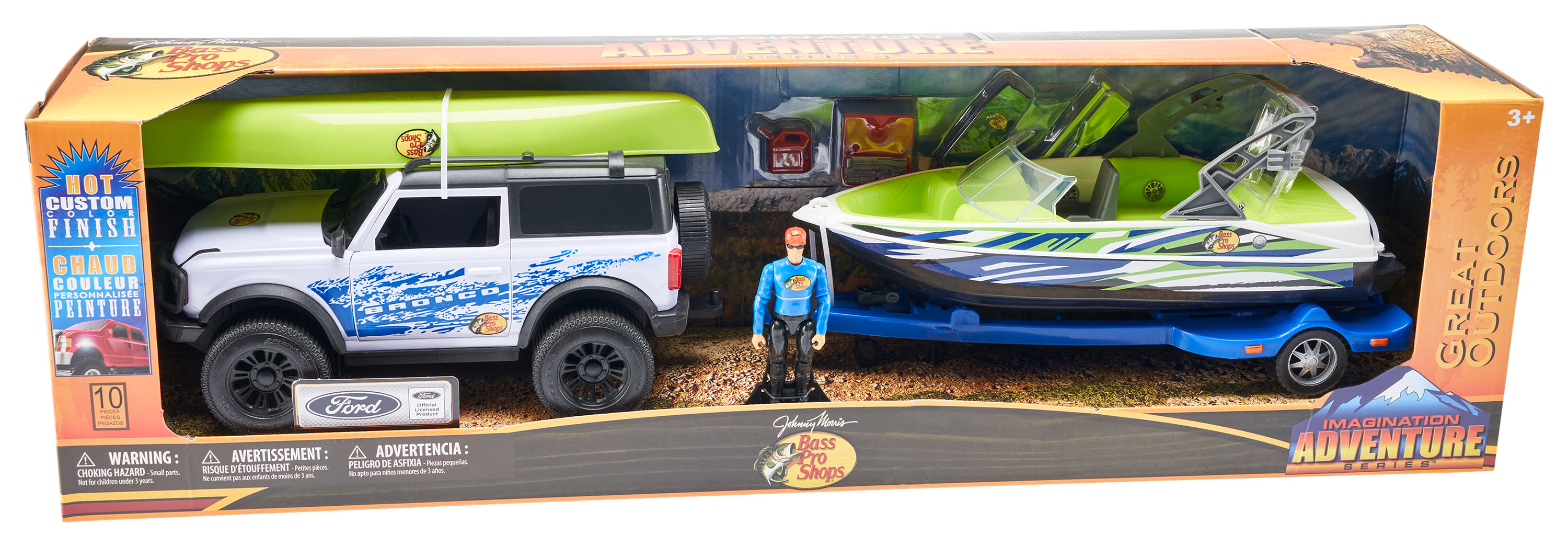 BASS PRO SHOPS Deluxe Ford Bronco Wake Boat Adventure Playset for Kids