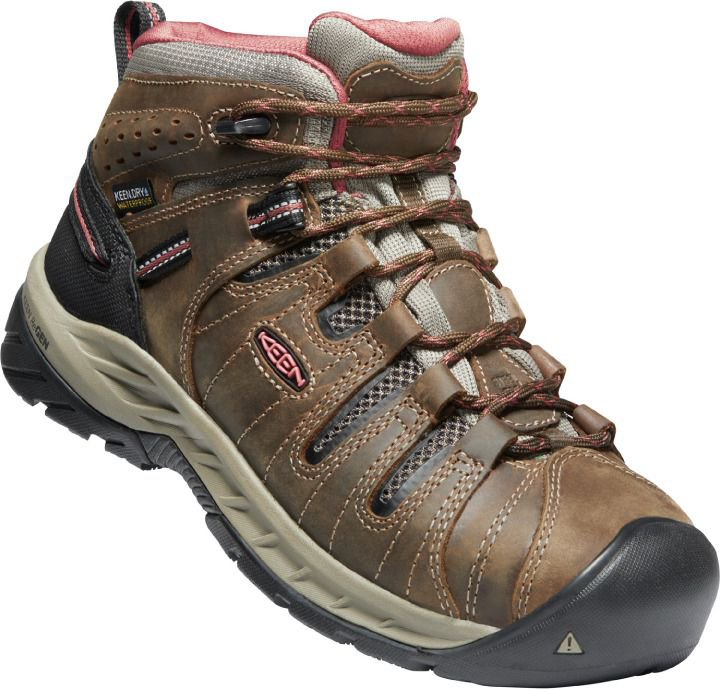 KEEN Utility Flint II Waterproof Soft-Toe Work Boots for Ladies - Cascade Brown/Brick Dust - 9.5W