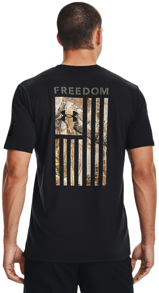 Under Armour Freedom Flag Short-Sleeve T-Shirt for Men - Black/Realtree Edge - XL