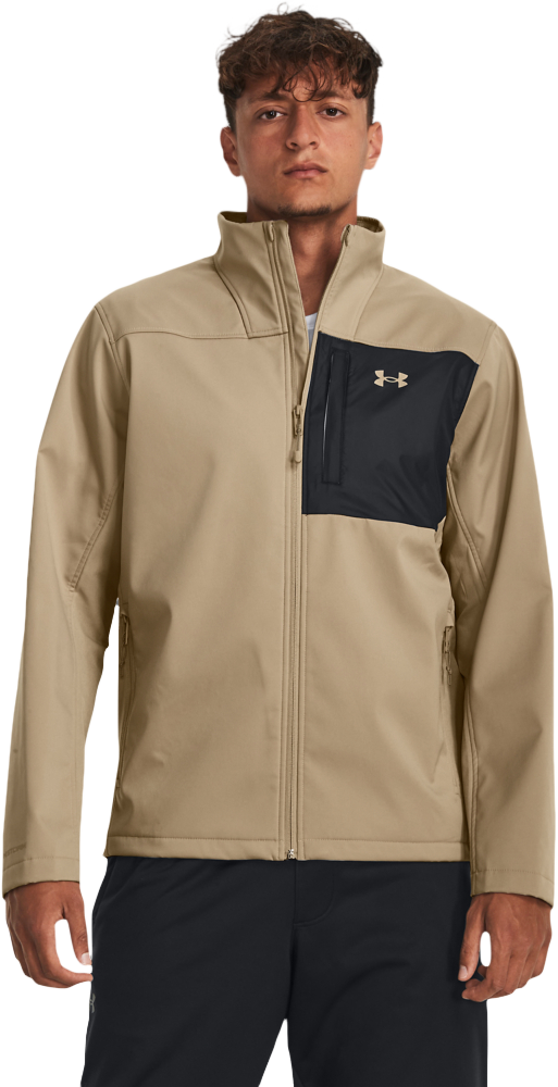 Image of Under Armour UA Storm ColdGear Infrared Shield 2.0 Jacket for Men - City Khaki/Black - S