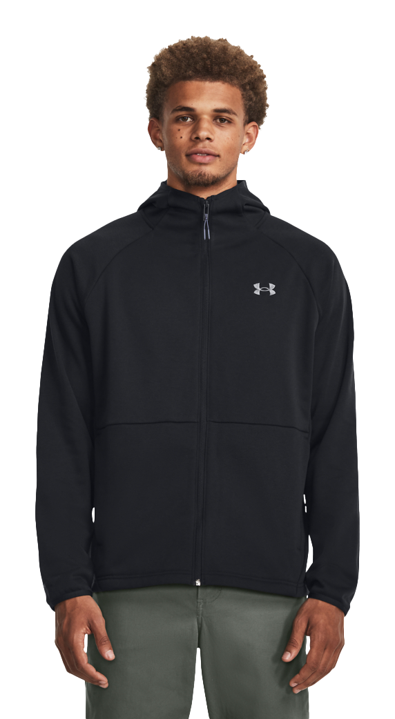 Image of Under Armour UA Storm Twill Specialist Long-Sleeve Hoodie for Men - Black/Black - M