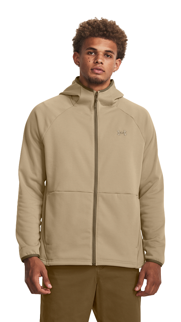 Image of Under Armour UA Storm Twill Specialist Long-Sleeve Hoodie for Men - City Khaki/Bayou - M