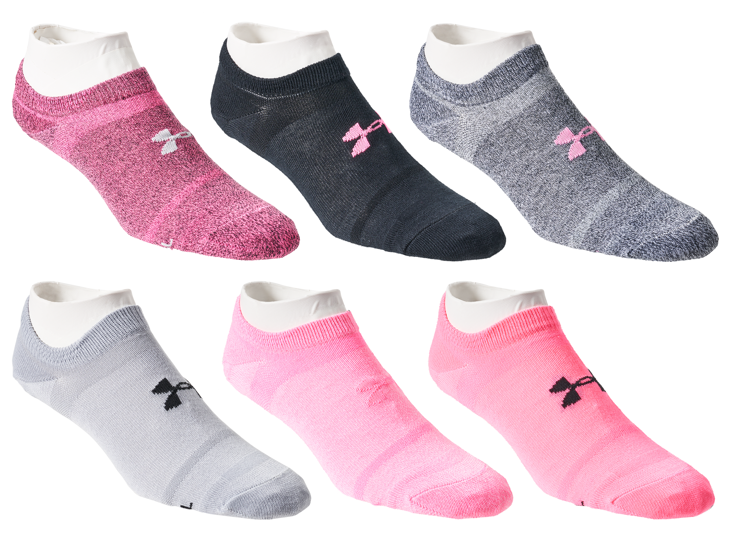 Image of Under Armour Essentials Socks for Ladies - Pink Punk/Black