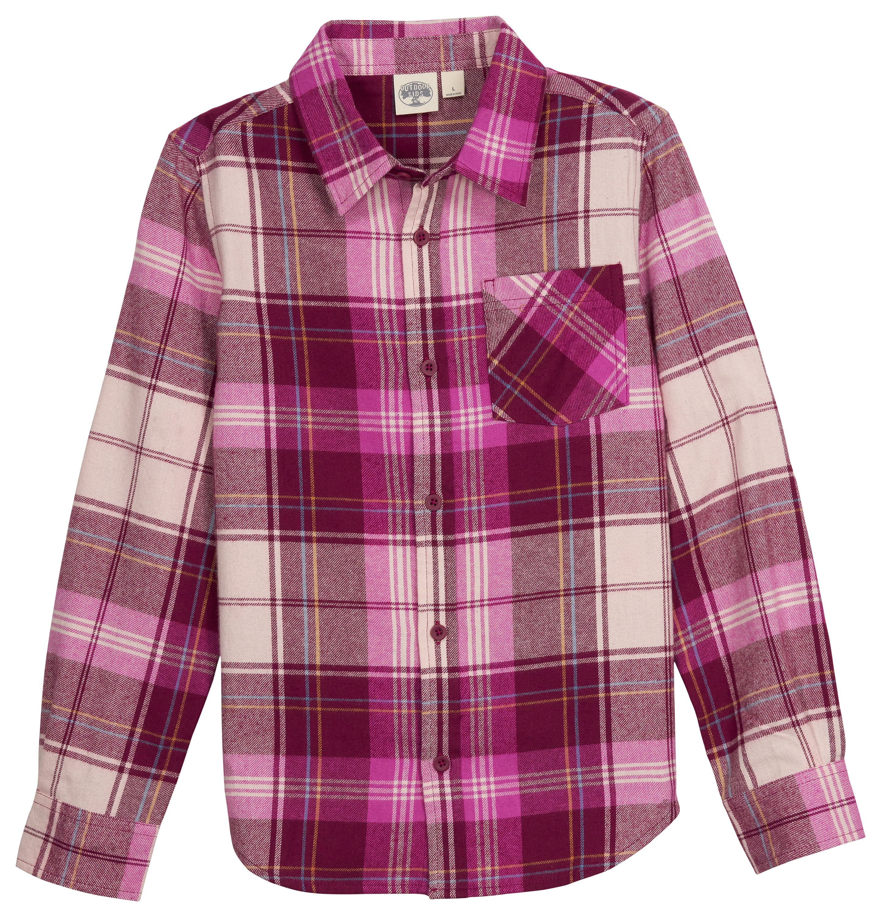 Image of Bass Pro Shops Flannel Long-Sleeve Shirt for Kids - Purple