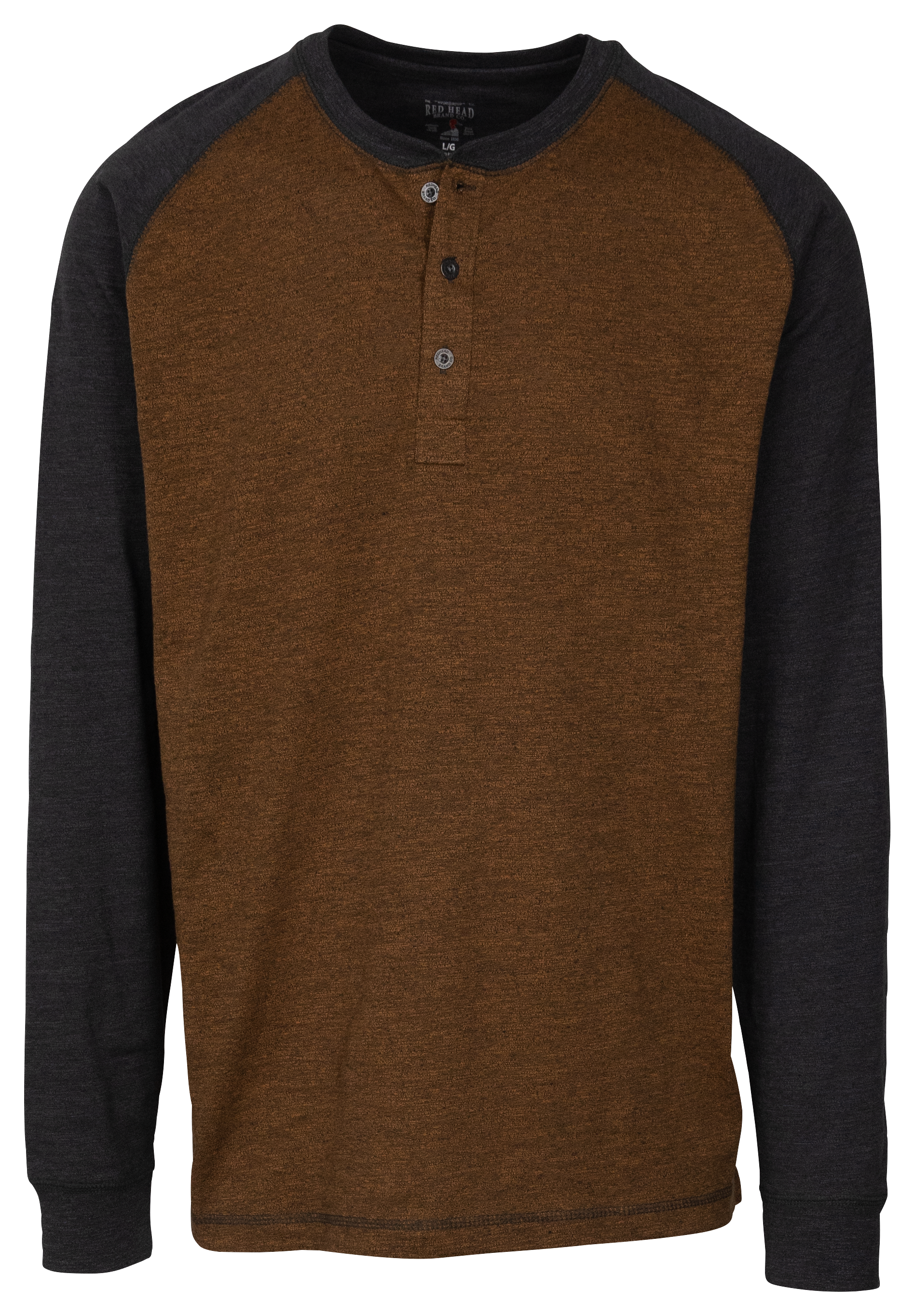 Image of RedHead Gray's Creek Raglan Henley for Men - Copper/Black - S