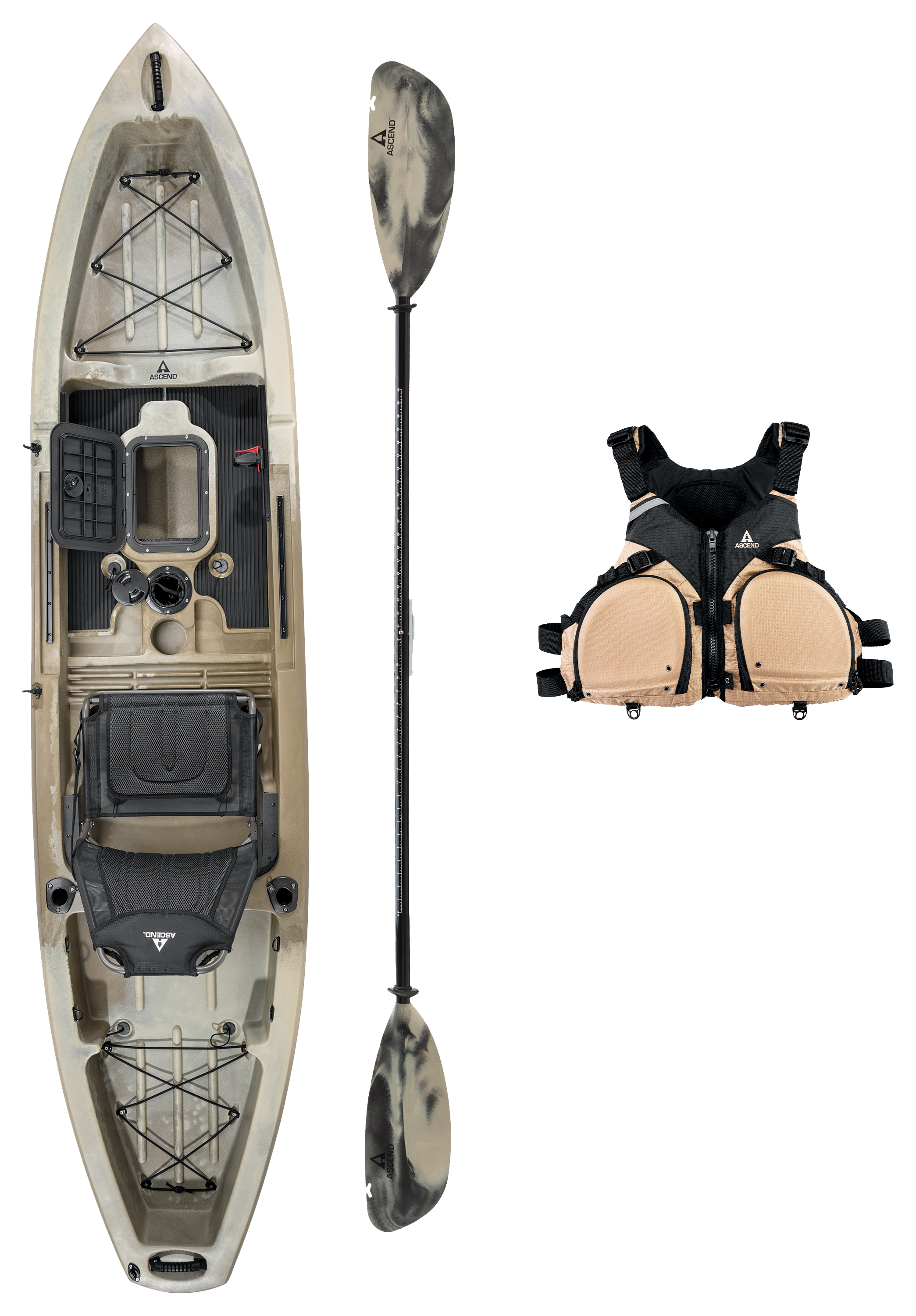 Real Tree Premium Fiberglass Angler Kayak Paddle, 90 inch