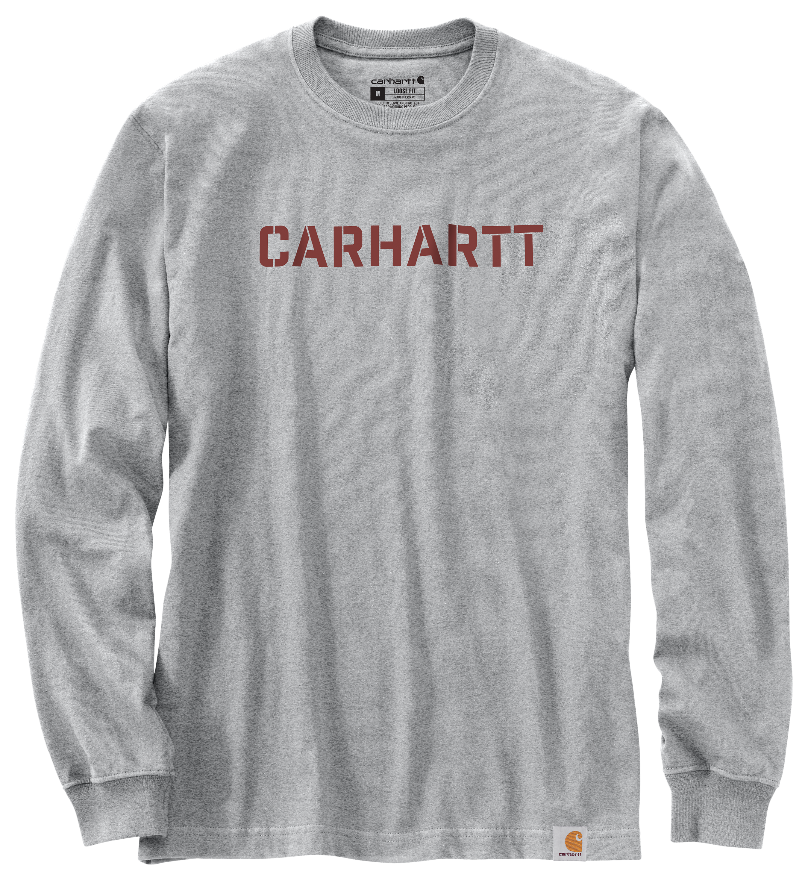 Carhartt Force Relaxed Fit Midweight Logo Graphic Long-Sleeve Hooded T-Shirt for Men