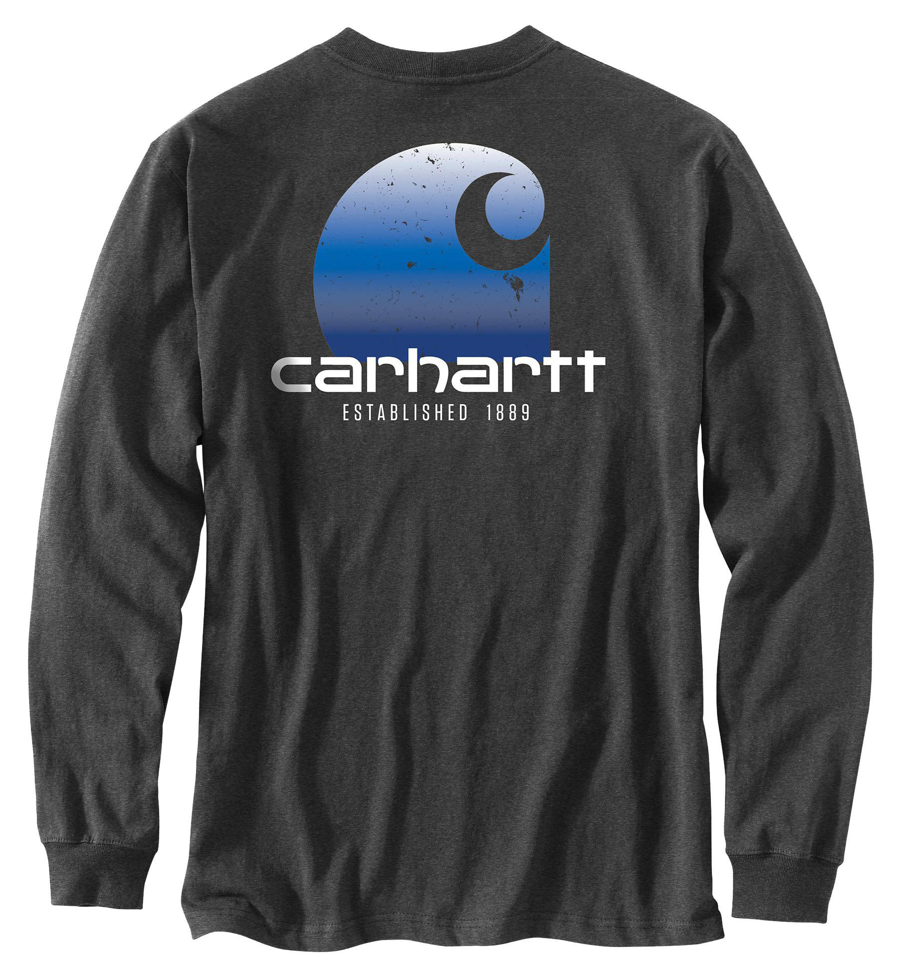 Image of Carhartt Relaxed-Fit Heavyweight Pocket C Graphic Long-Sleeve T-Shirt - Carbon Heather - L